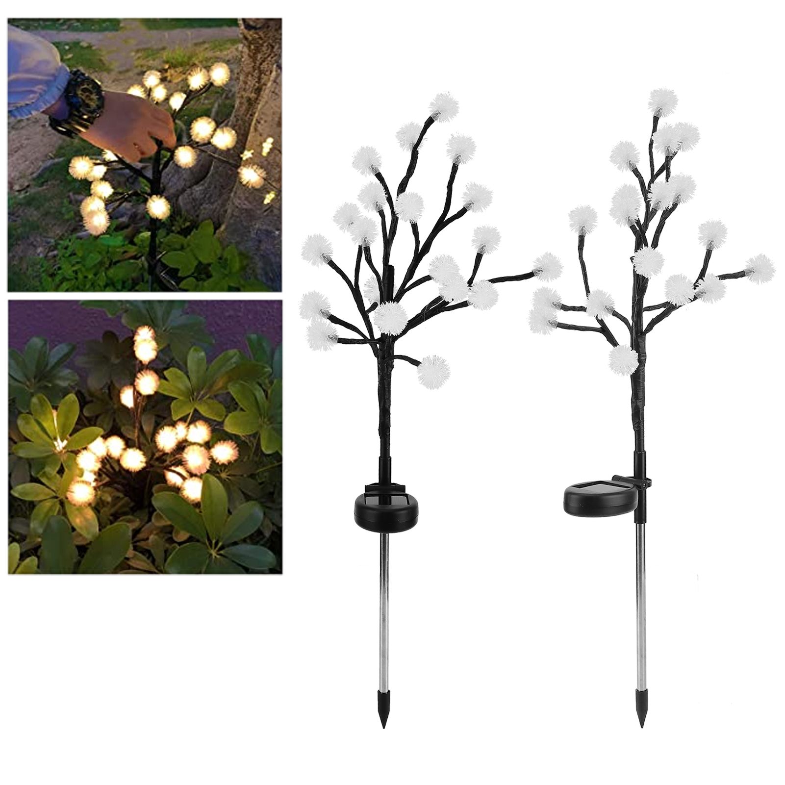 2pcs 20LED Solar Powered Fairy Lights Outdoor Dandelion Lamp Garden Lawn view 9