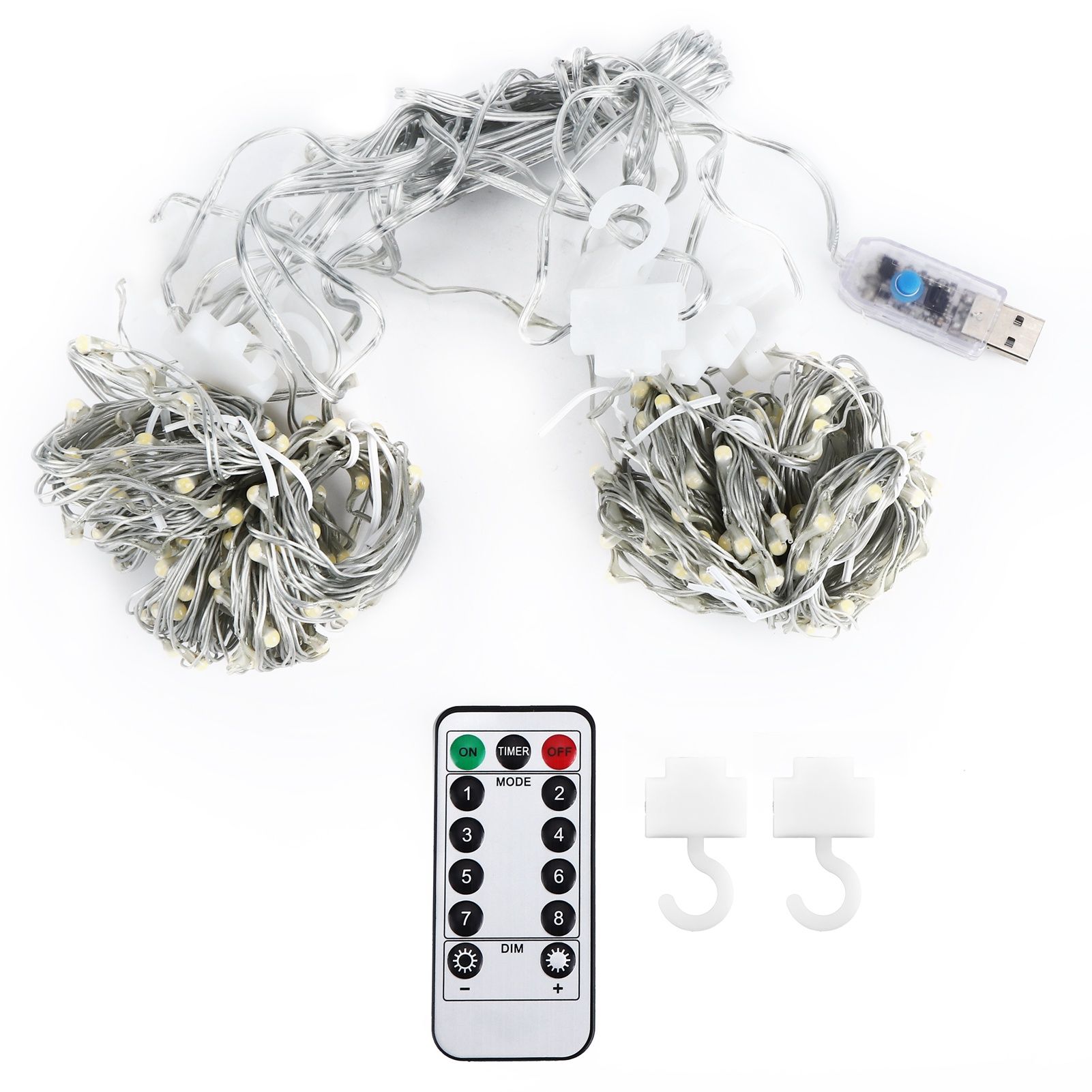 3x3 m 300LED Curtain String Light USB Remote Control Lamp Christmas Wedding view 2