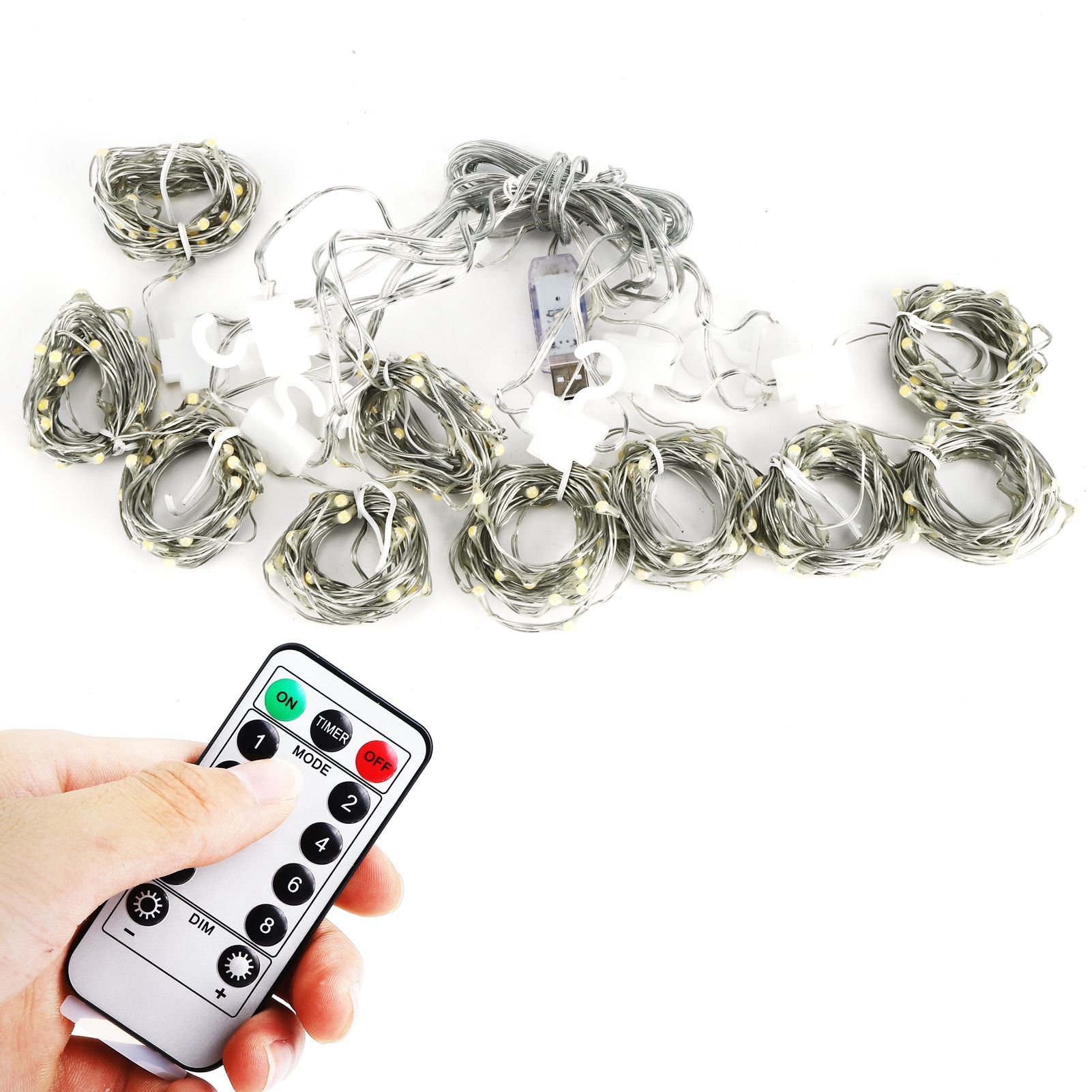 3x3 m 300LED Curtain String Light USB Remote Control Lamp Christmas Wedding view 3