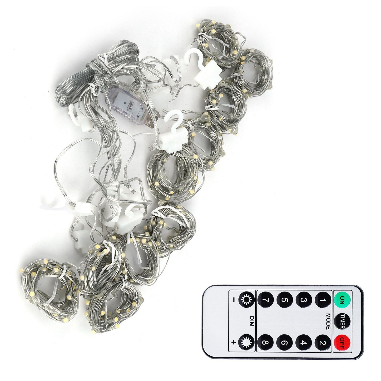3x3 m 300LED Curtain String Light USB Remote Control Lamp Christmas Wedding view 5