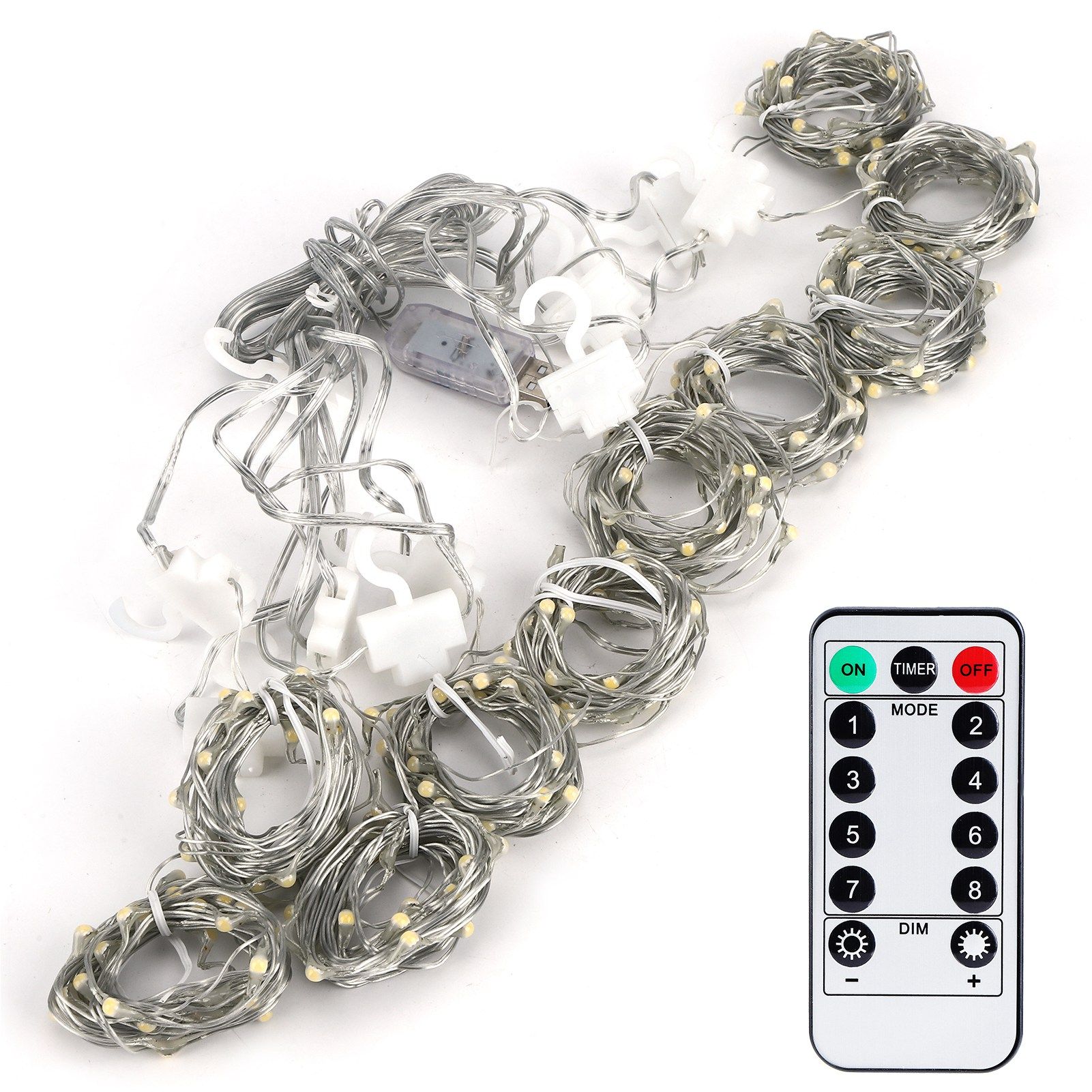 3x3 m 300LED Curtain String Light USB Remote Control Lamp Christmas Wedding view 6