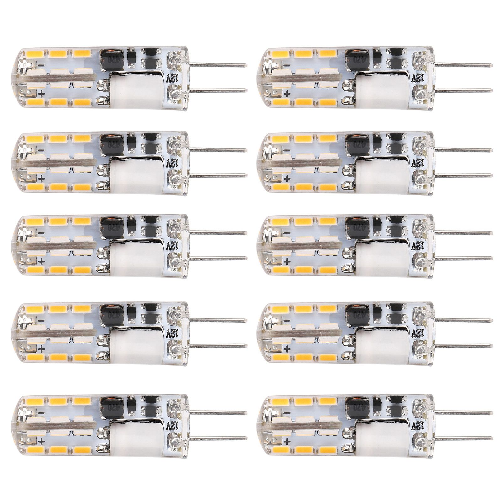 10Pcs G4 LED Bulbs 24LED 1.2W Bi Pin Light Source for Home Ceiling Light Wall view 10