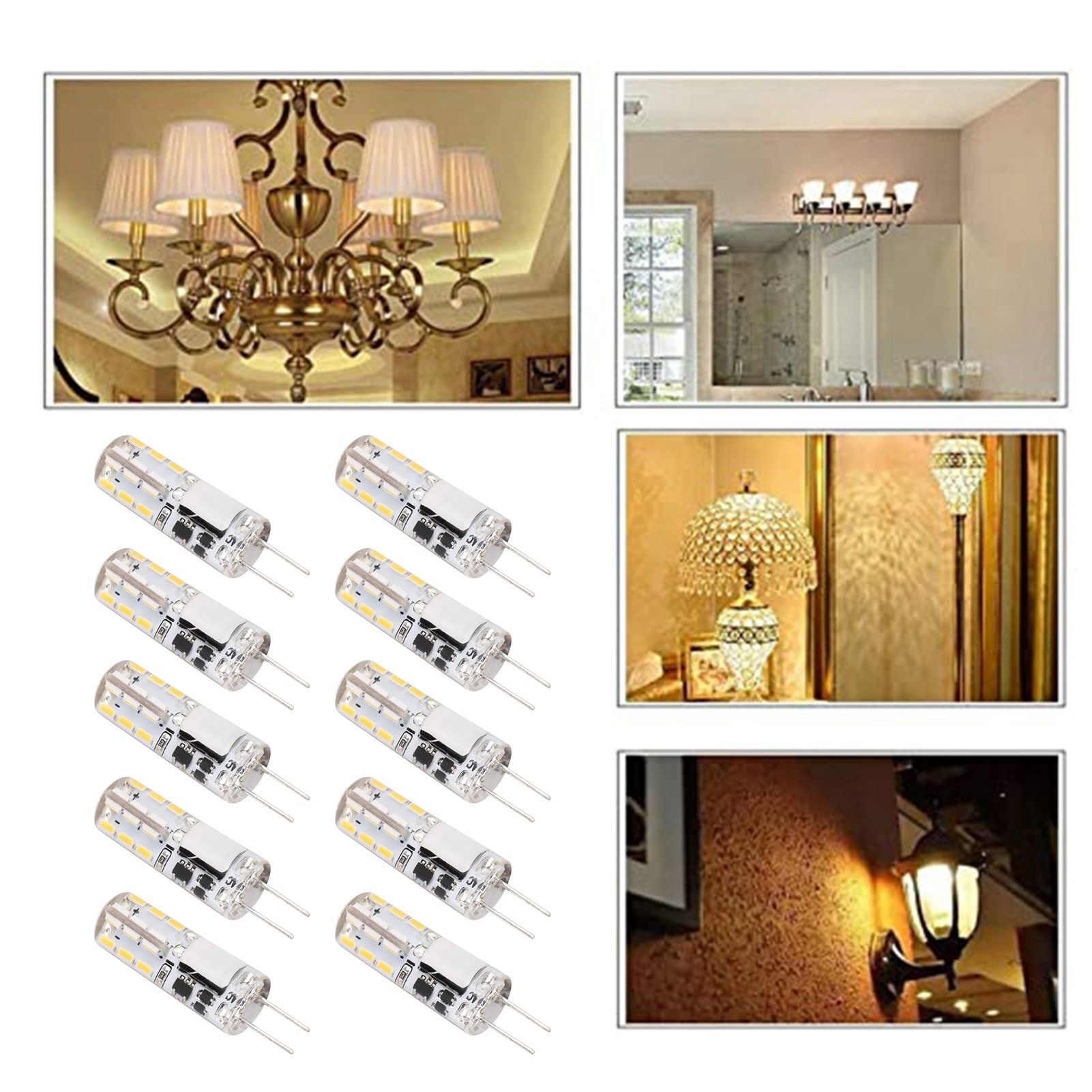 10Pcs G4 LED Bulbs 24LED 1.2W Bi Pin Light Source for Home Ceiling Light Wall view 12