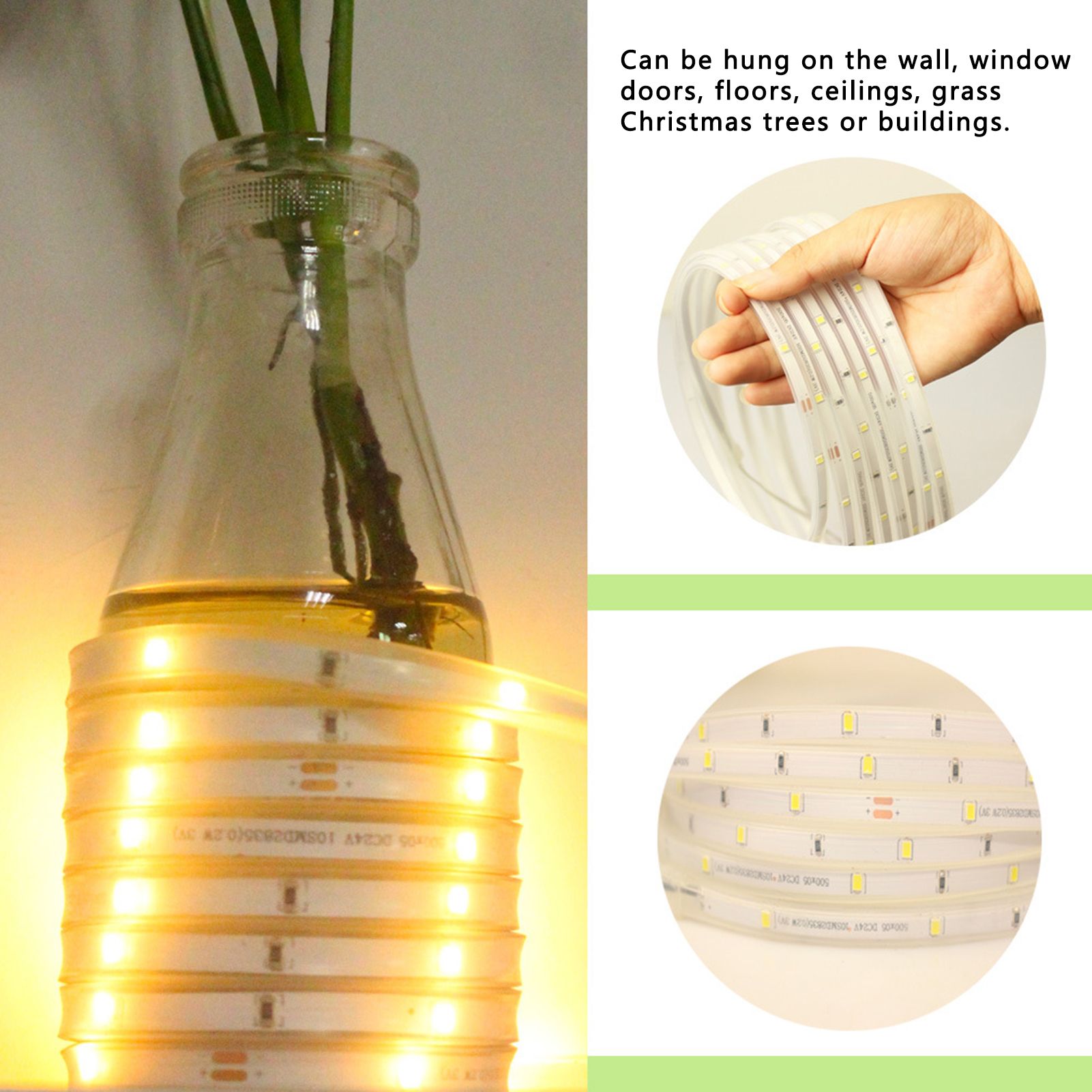 5m 100LED Solar Strip Lights Outdoor Waterproof Highlight Rope Light for view 12