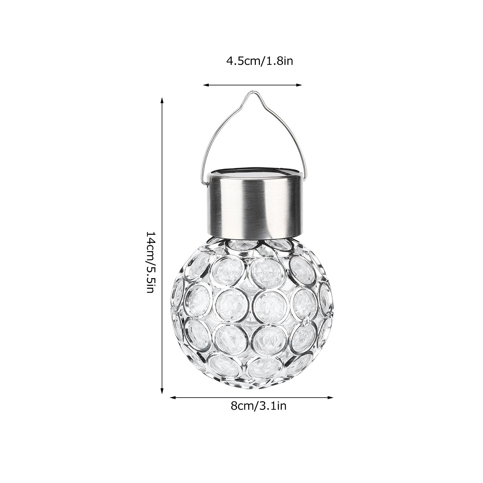 2Pcs LED Hanging Lamp Solar Powered Ball Light Light Control for Outdoor view 12