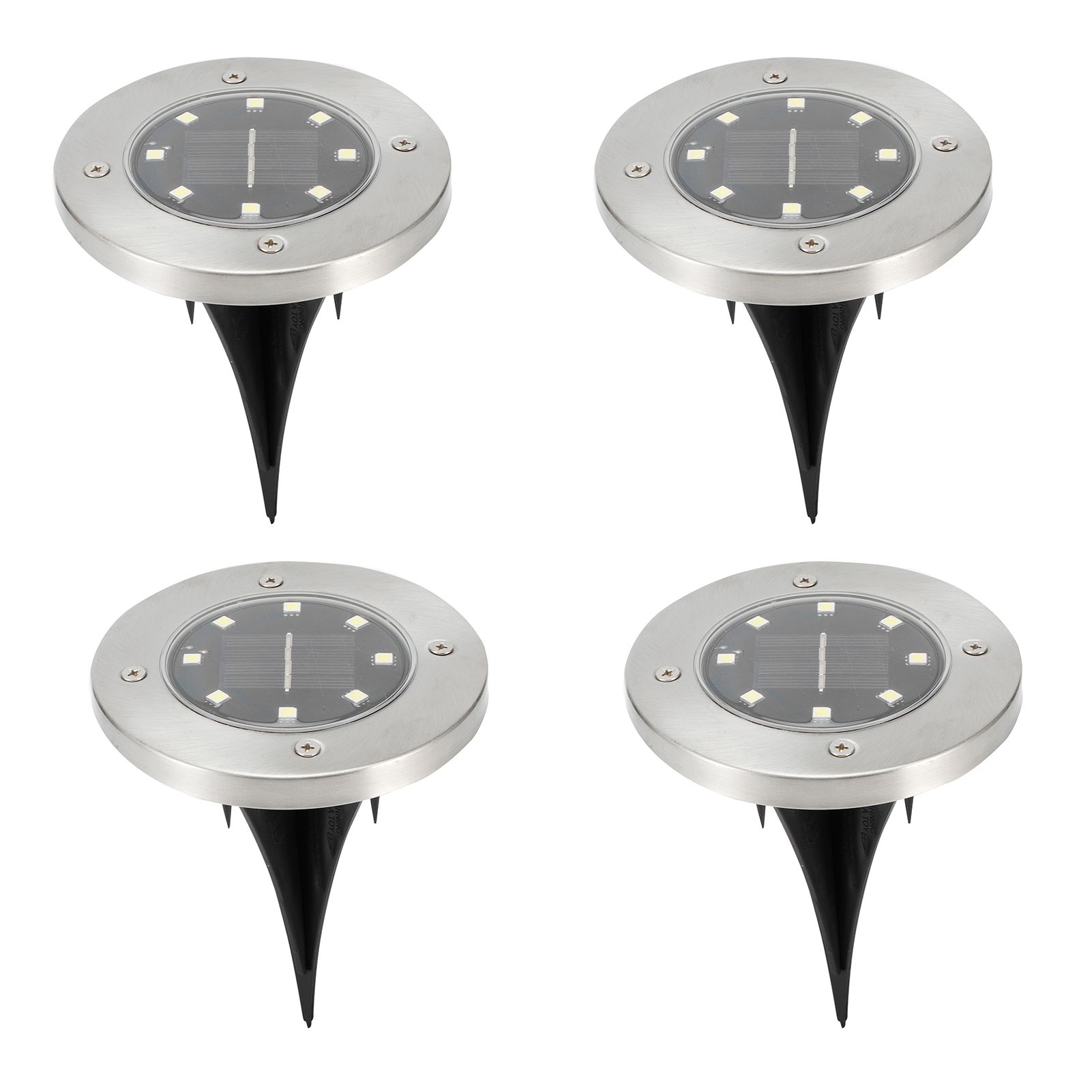 4Pcs 8LED Buried Lamp Waterproof Solar Ground Lights for Garden Yard Patio