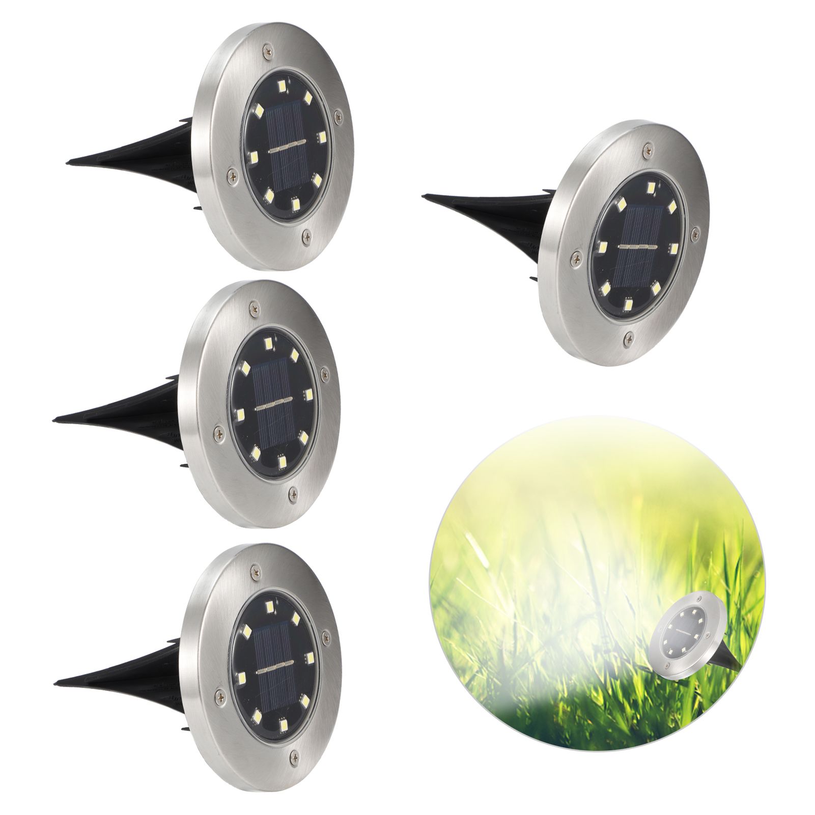 4Pcs 8LED Buried Lamp Waterproof Solar Ground Lights for Garden Yard Patio view 9