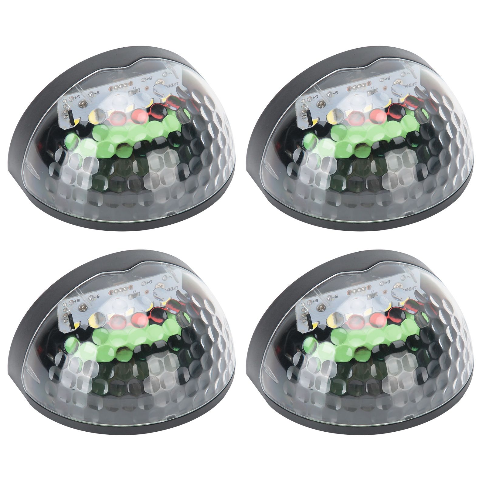 4Pcs Outdoor Waterproof Semicircle 6LED Solar Power Wall Lamp Black Shell view 3