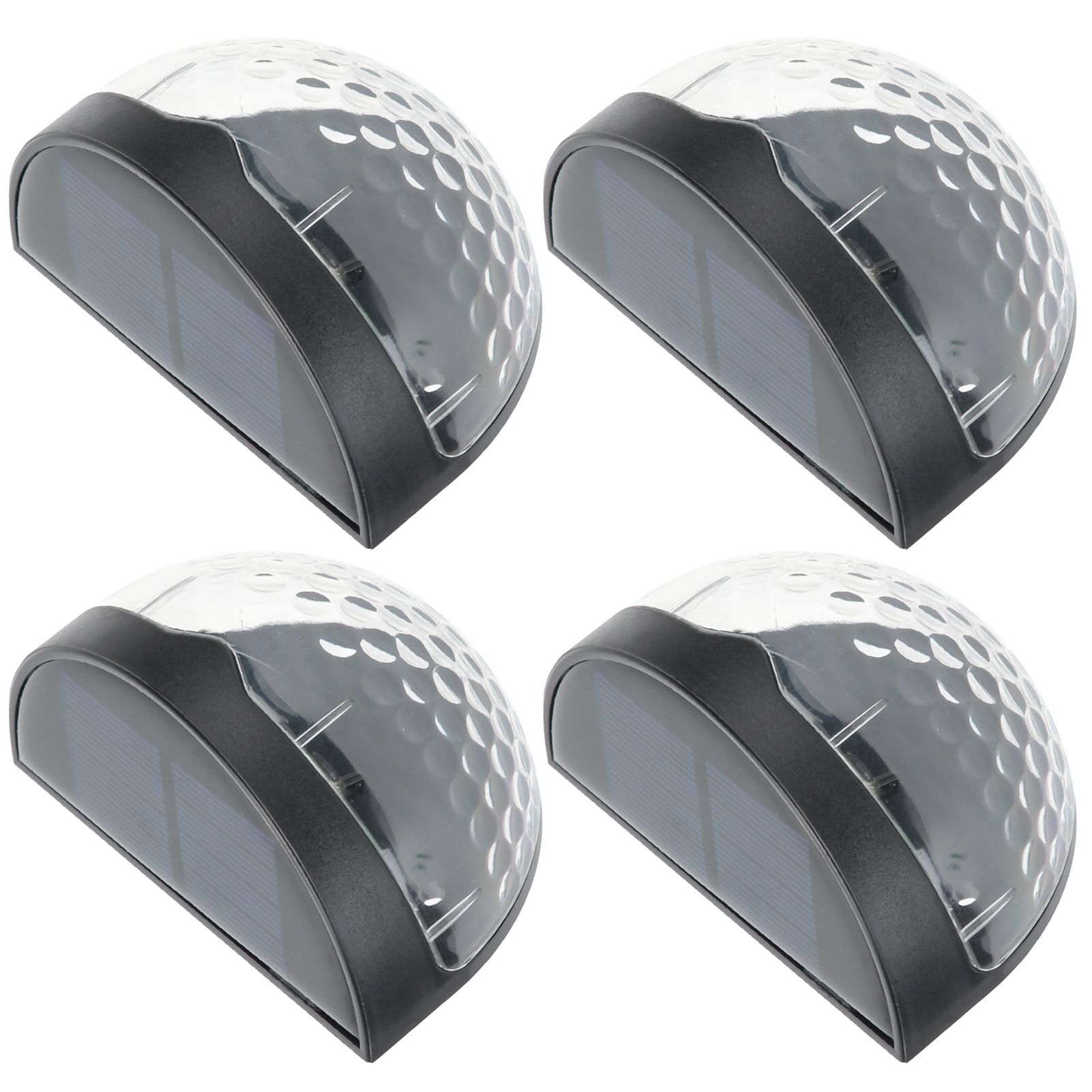 4Pcs Outdoor Waterproof Semicircle 6LED Solar Power Wall Lamp Black Shell view 5