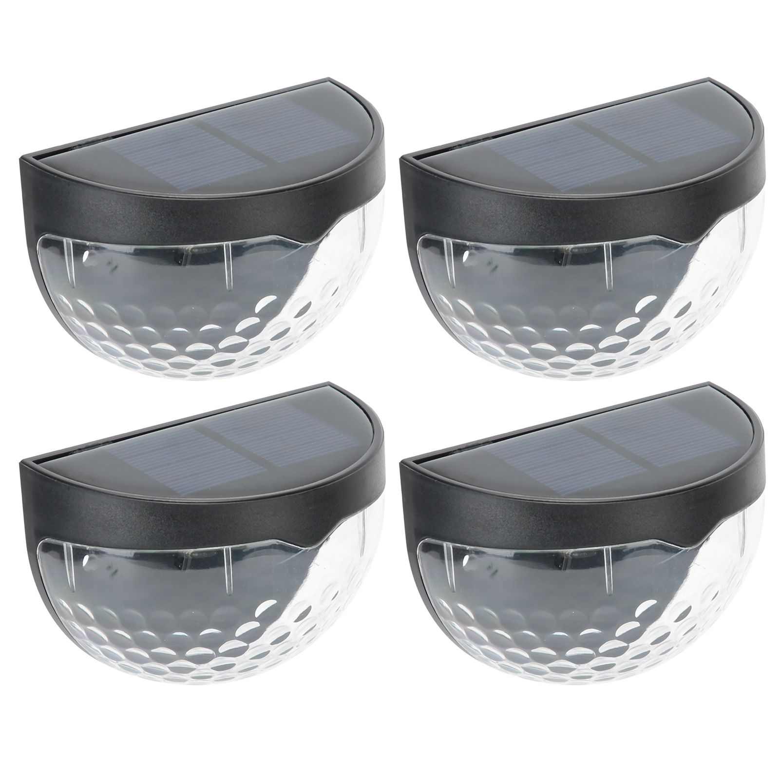 4Pcs Outdoor Waterproof Semicircle 6LED Solar Power Wall Lamp Black Shell view 6