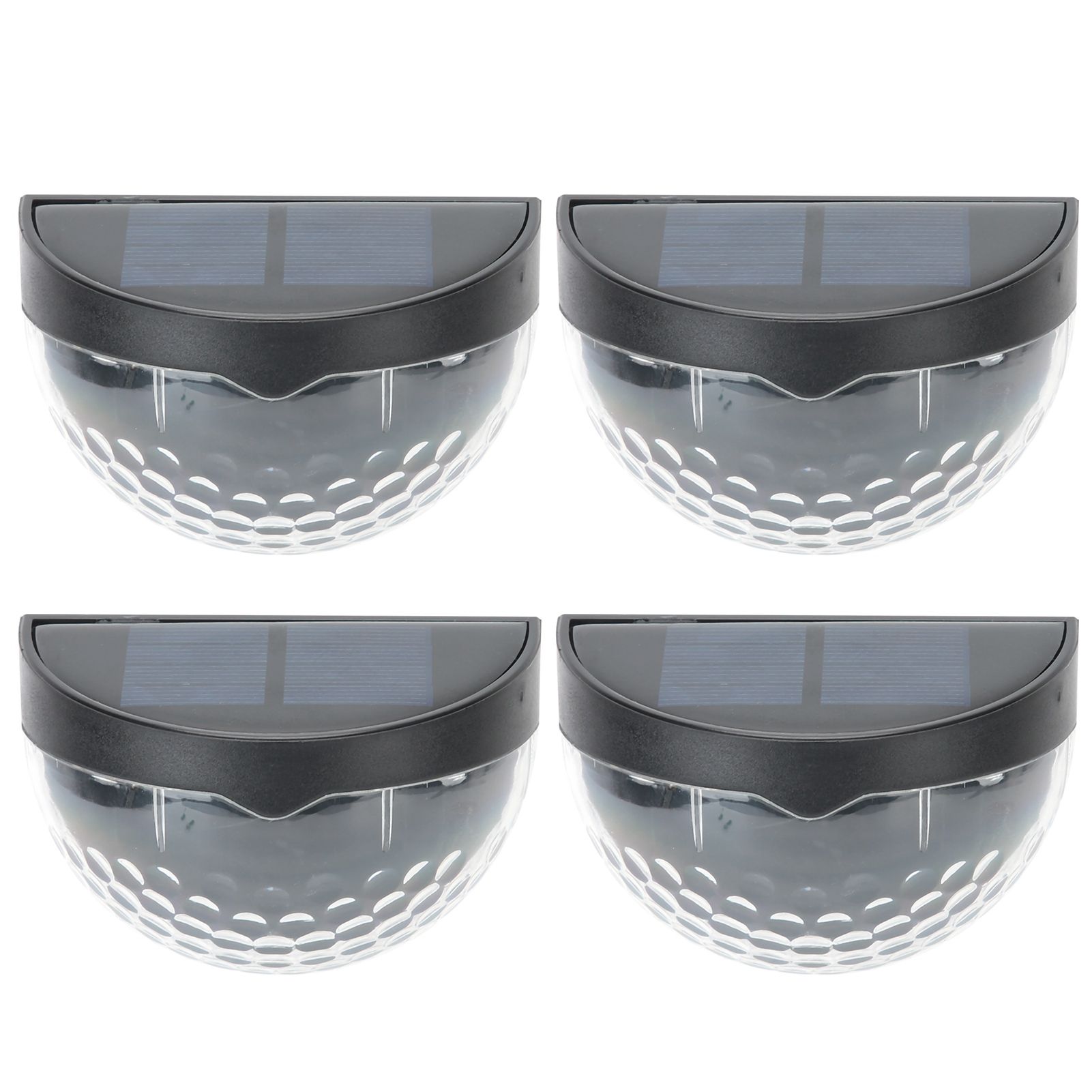 4Pcs Outdoor Waterproof Semicircle 6LED Solar Power Wall Lamp Black Shell view 7