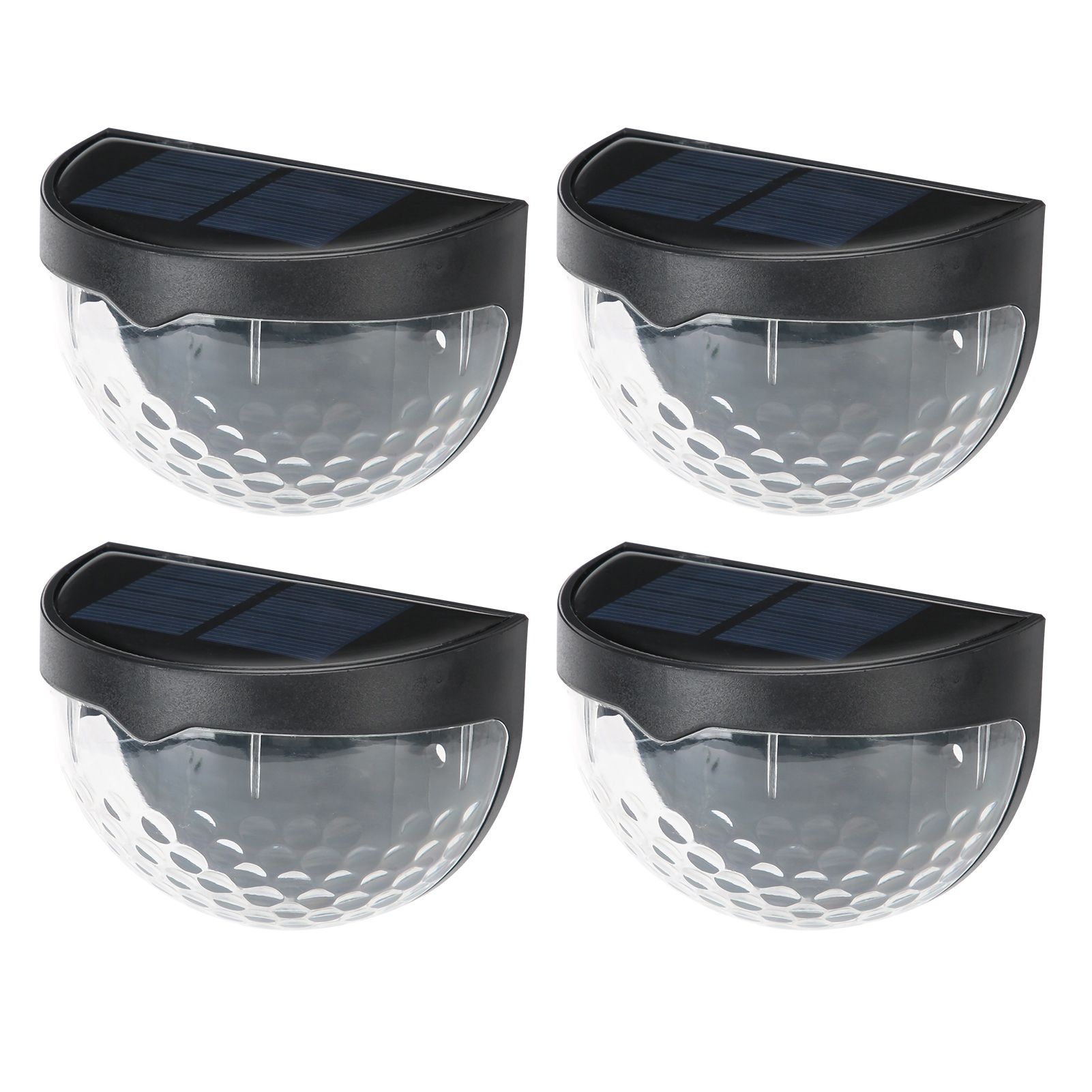 4Pcs Outdoor Waterproof Semicircle 6LED Solar Power Wall Lamp Black Shell view 8