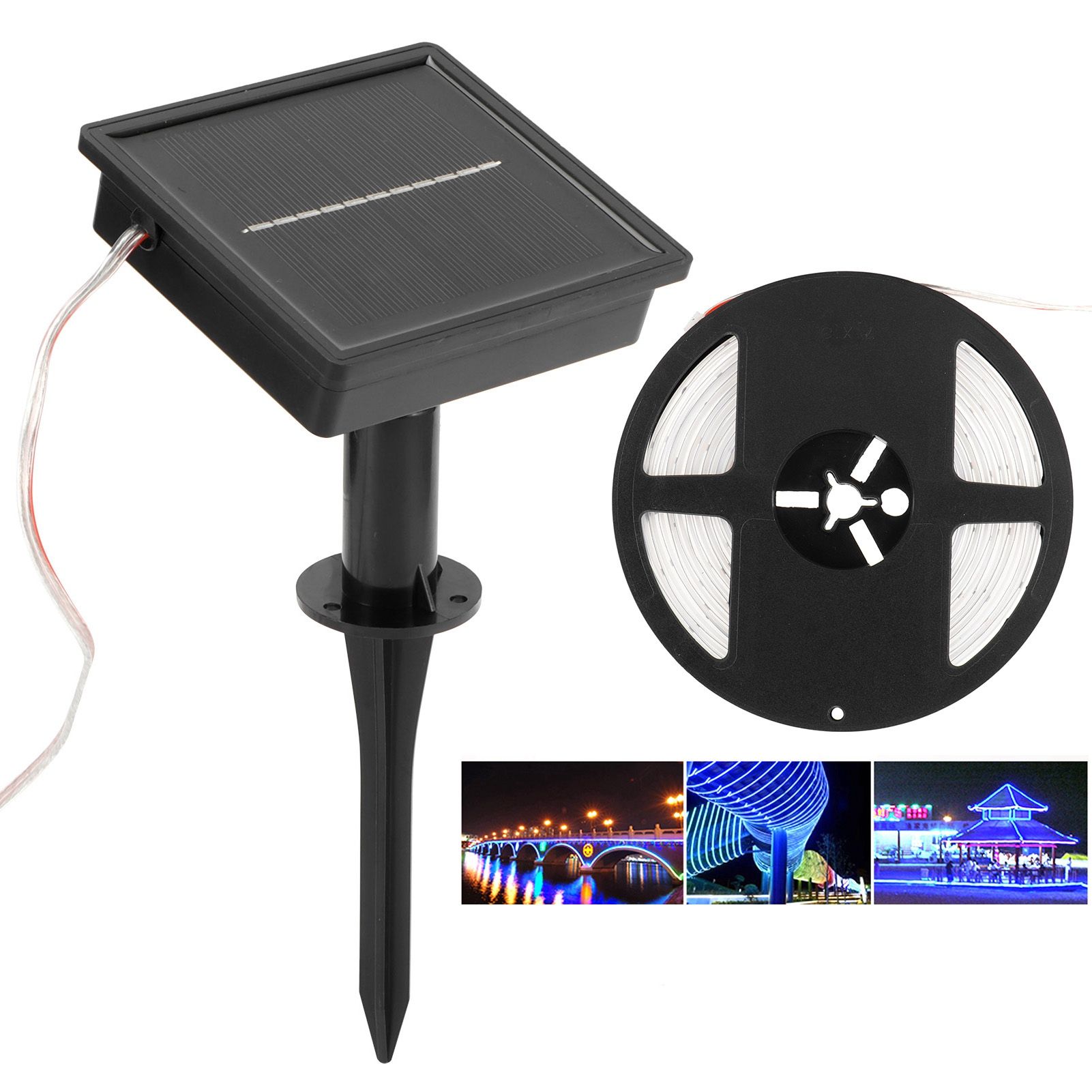 5M 100LED Solar Power Strip Lights Outdoor Waterproof High Brightness Colorful view 10