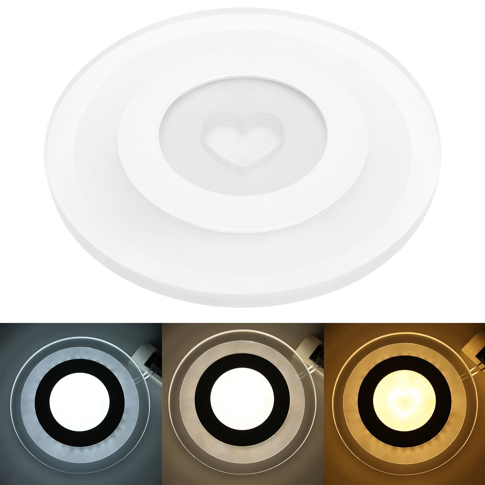 LED Wall Lamp Round Shape Heart Pattern Bedroom Living Room Corridor Wall view 9