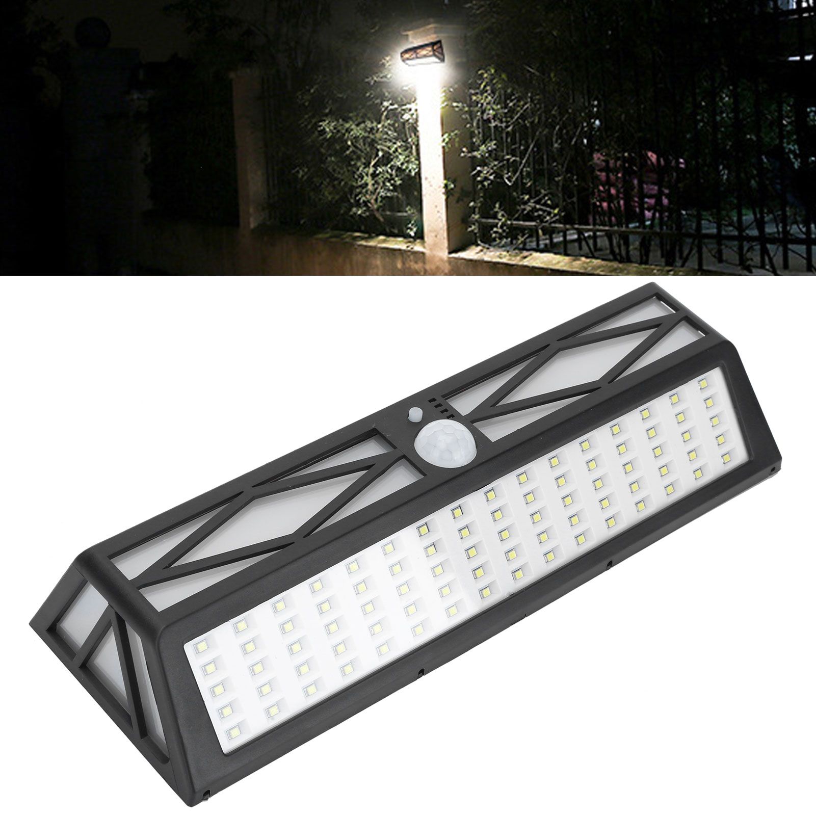 LED Solar Flame Wall Light 152LEDs Human Body Induction Waterproof Courtyard view 10