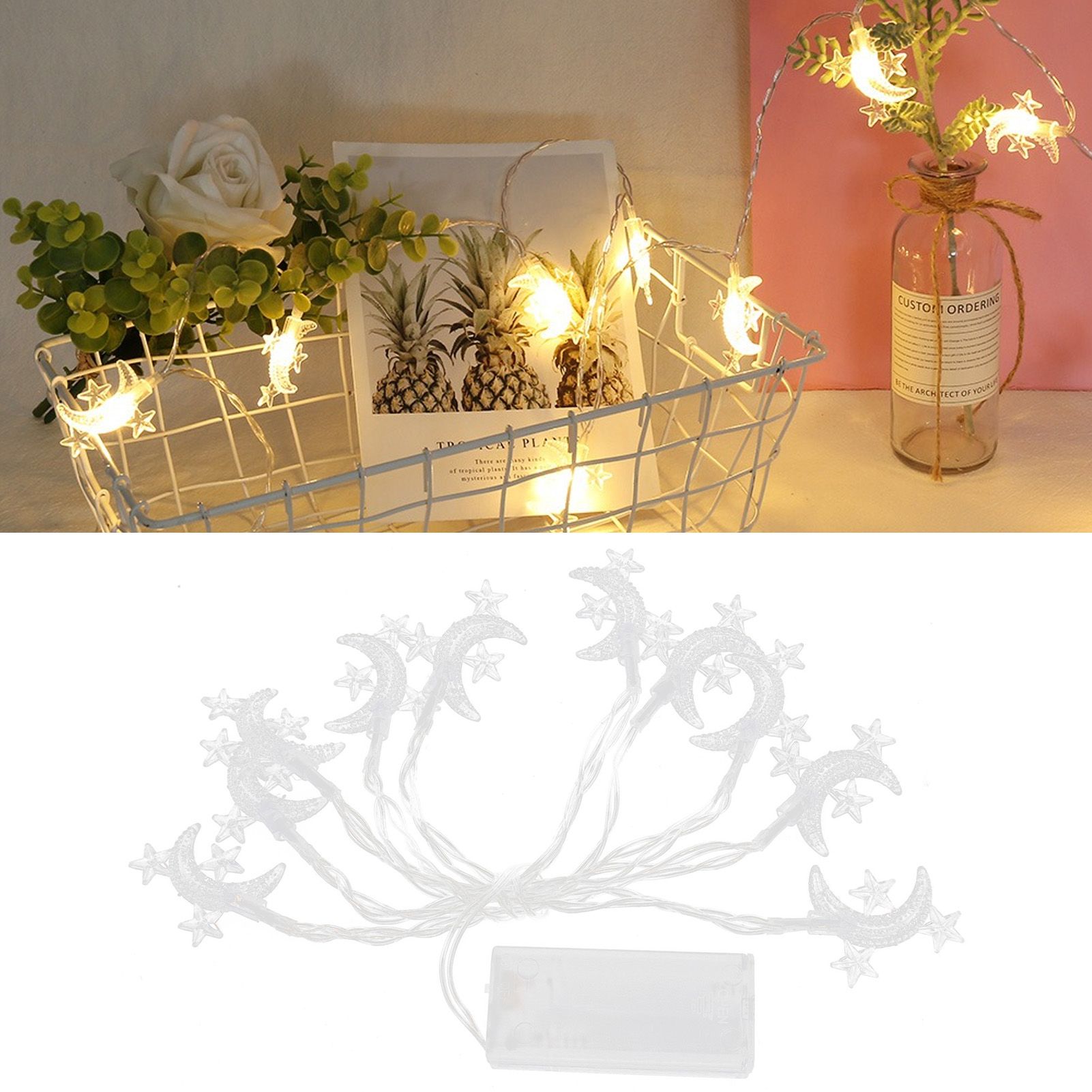 3pcs 10LED Light String Moon Star Pendant Home Garden Courtyard Decoration view 9
