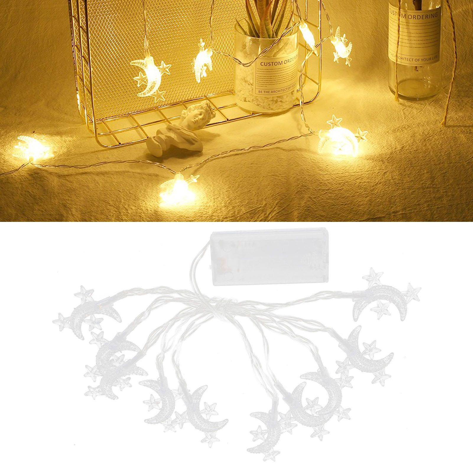 3pcs 10LED Light String Moon Star Pendant Home Garden Courtyard Decoration view 10