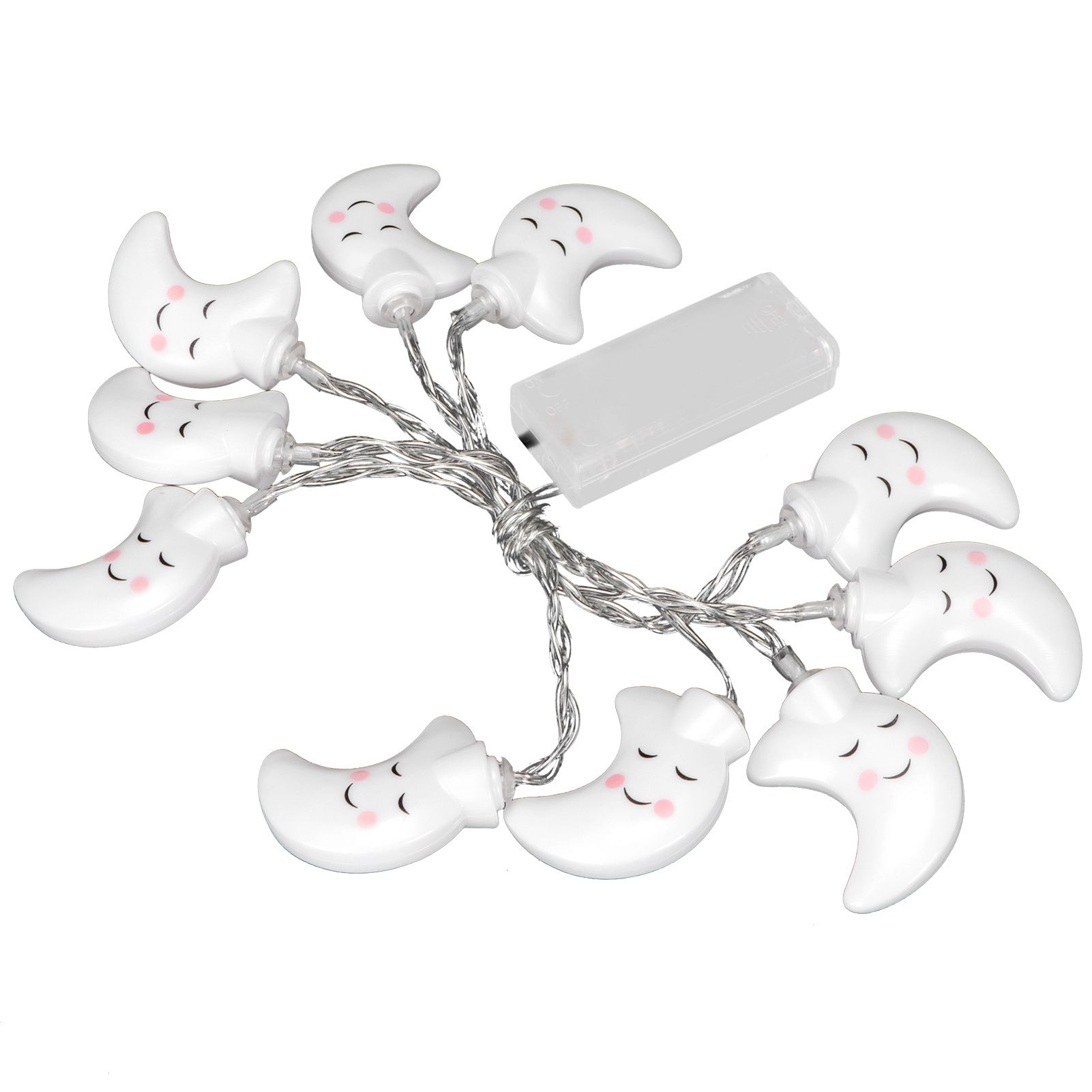 2Pcs 1.5m 10LED Light String Waterproof Moon Shape Decorative Lamp for view 5