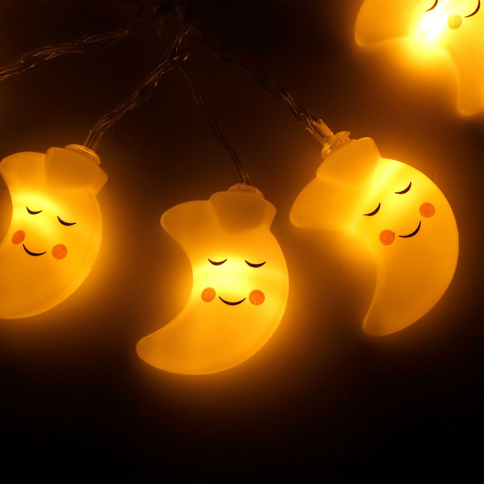 2Pcs 1.5m 10LED Light String Waterproof Moon Shape Decorative Lamp for view 11