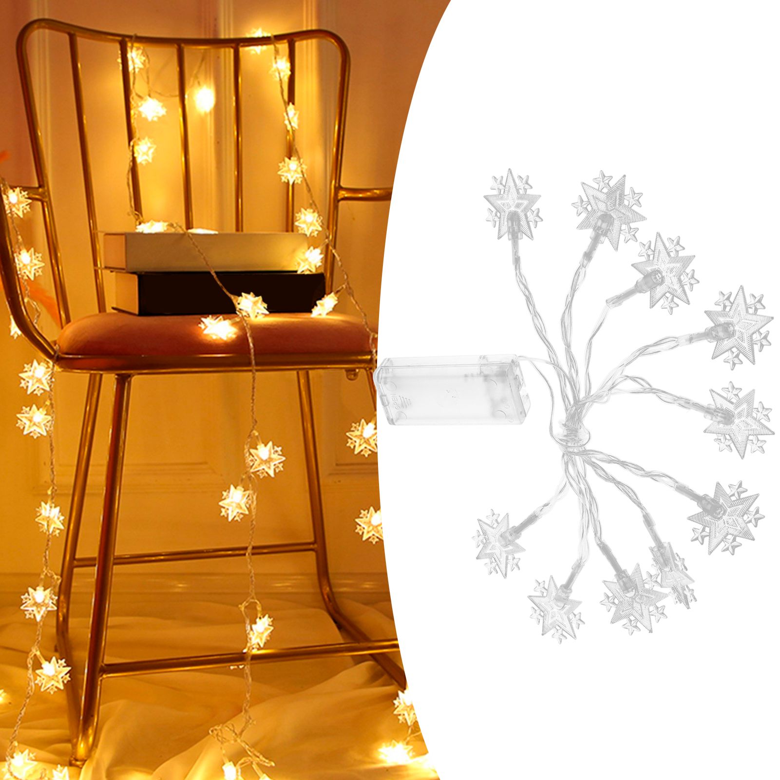 2Pcs 20LED String Lights FivePointed Star Christmas Holiday Lamp IP65 view 9