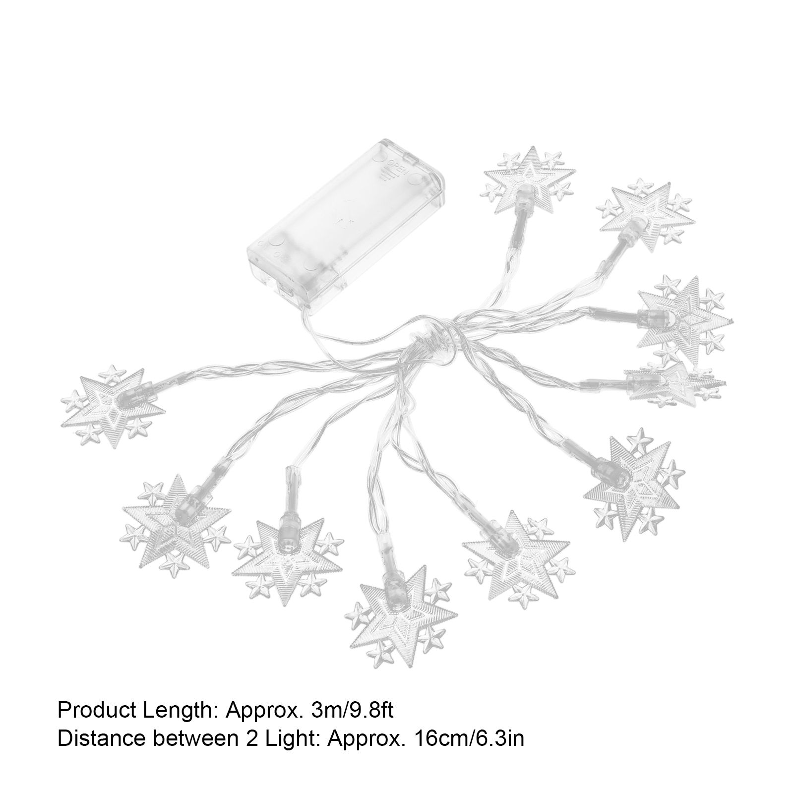 2Pcs 20LED String Lights FivePointed Star Christmas Holiday Lamp IP65 view 11