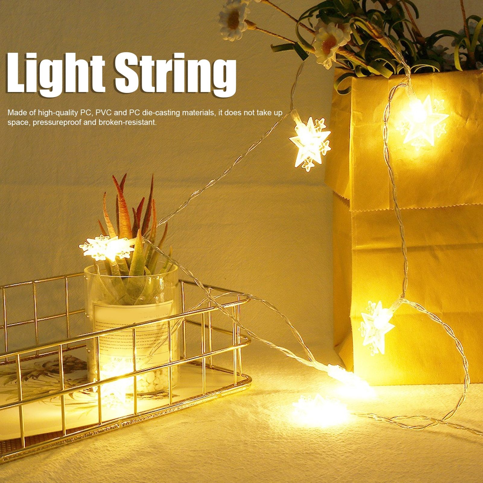 2Pcs 20LED String Lights FivePointed Star Christmas Holiday Lamp IP65 view 12