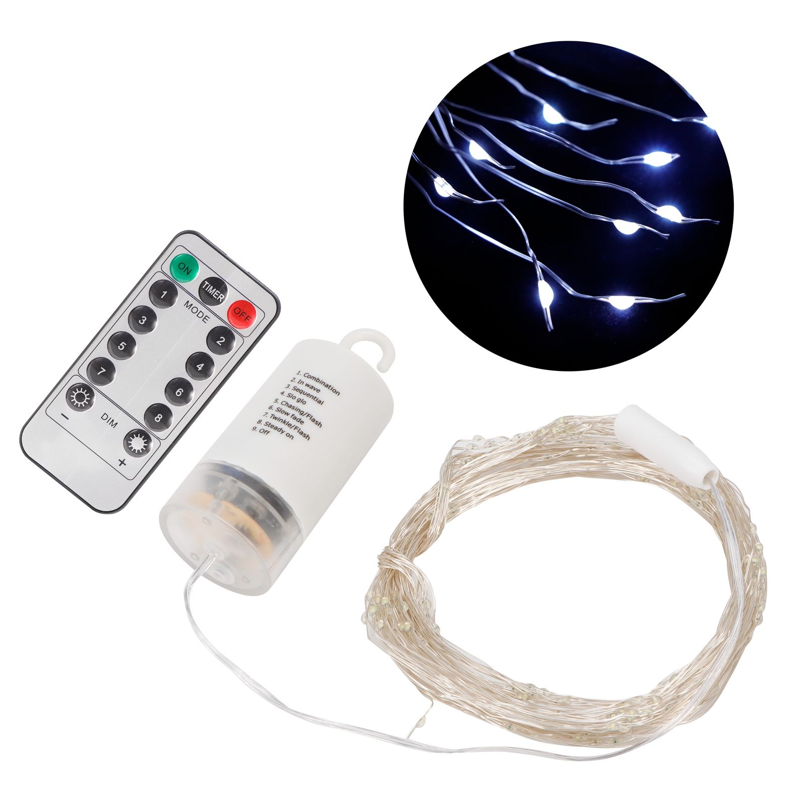 2m 200LED String Light with 8 Modes Remote Control Waterproof Christmas Party view 9