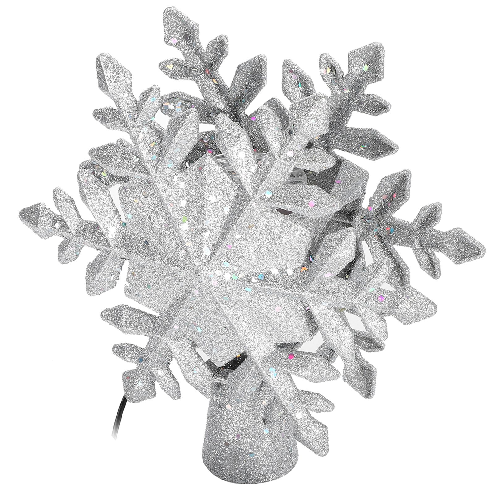Christmas Tree Topper Projector Light LED Rotating Snowflake Projection Lamp view 3