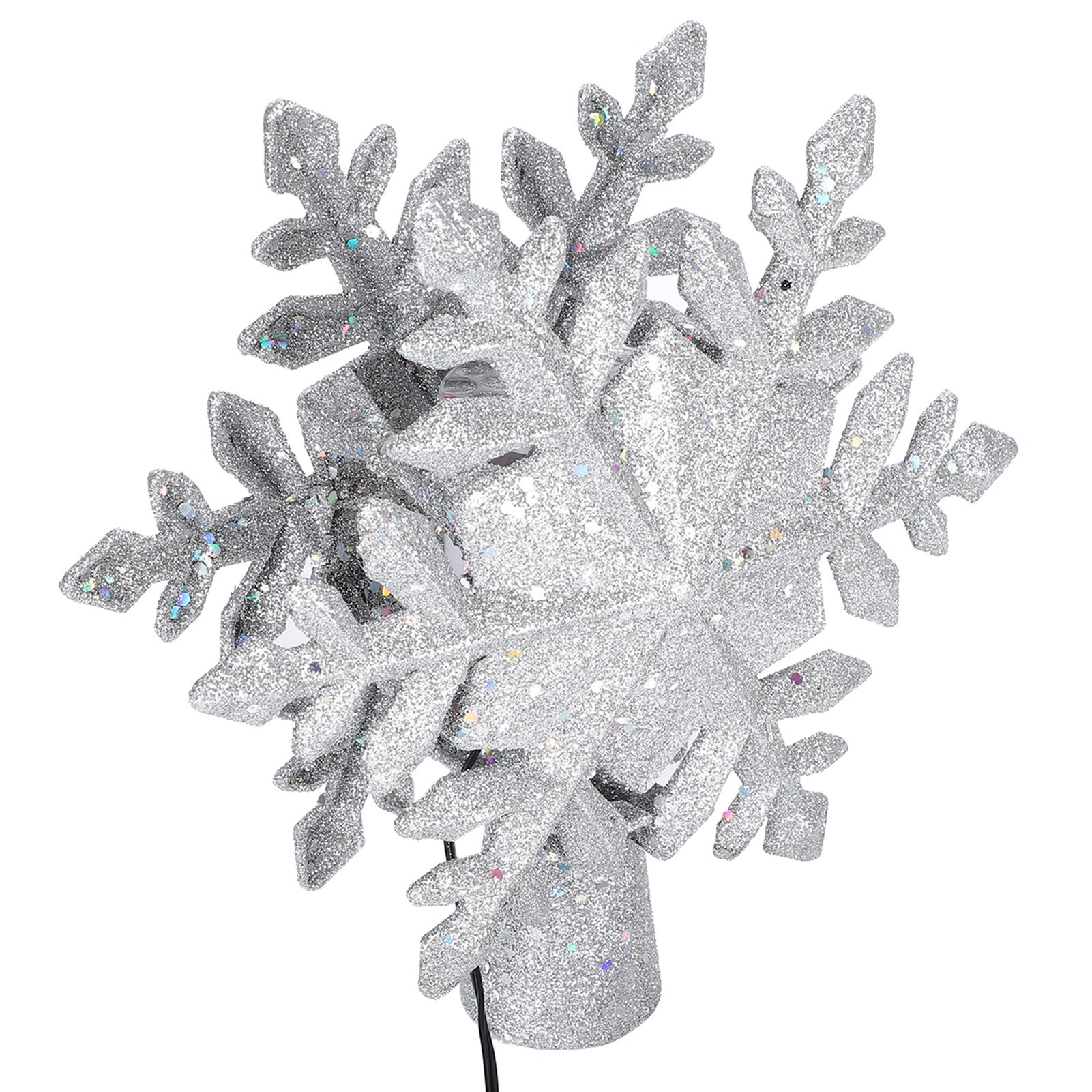 Christmas Tree Topper Projector Light LED Rotating Snowflake Projection Lamp view 4