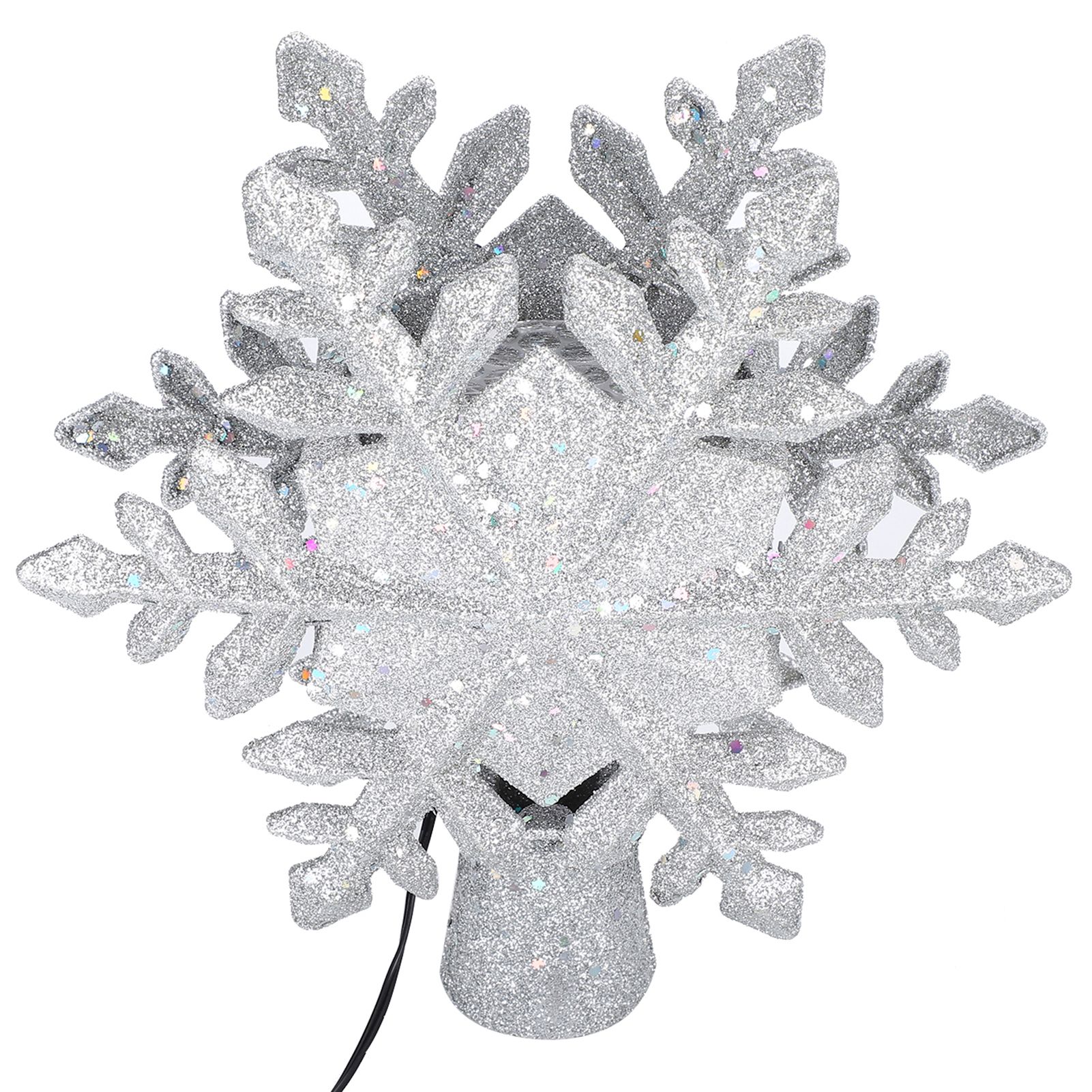 Christmas Tree Topper Projector Light LED Rotating Snowflake Projection Lamp view 5