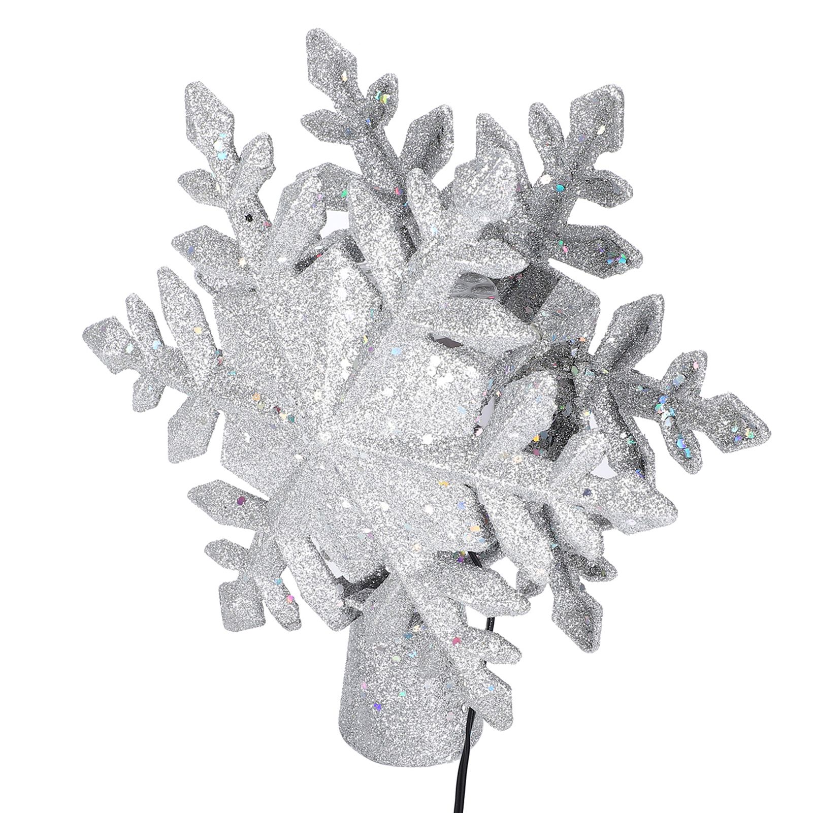 Christmas Tree Topper Projector Light LED Rotating Snowflake Projection Lamp view 7