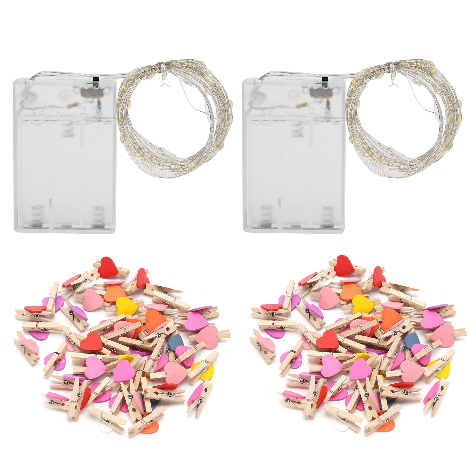 2Pcs 5m 50LED Photo Clip Light String Battery Powered Lamp for Home Party view 2