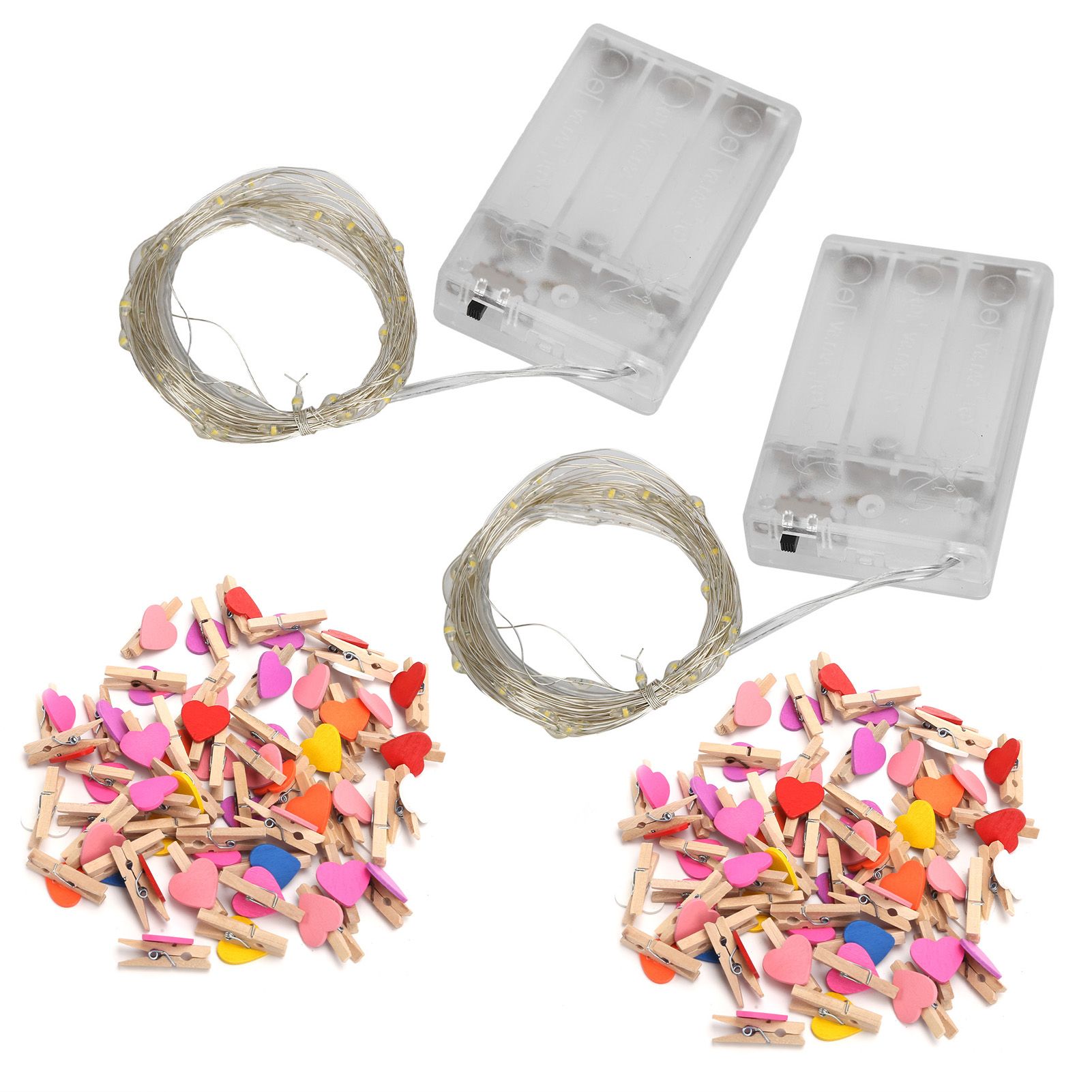 2Pcs 5m 50LED Photo Clip Light String Battery Powered Lamp for Home Party view 3