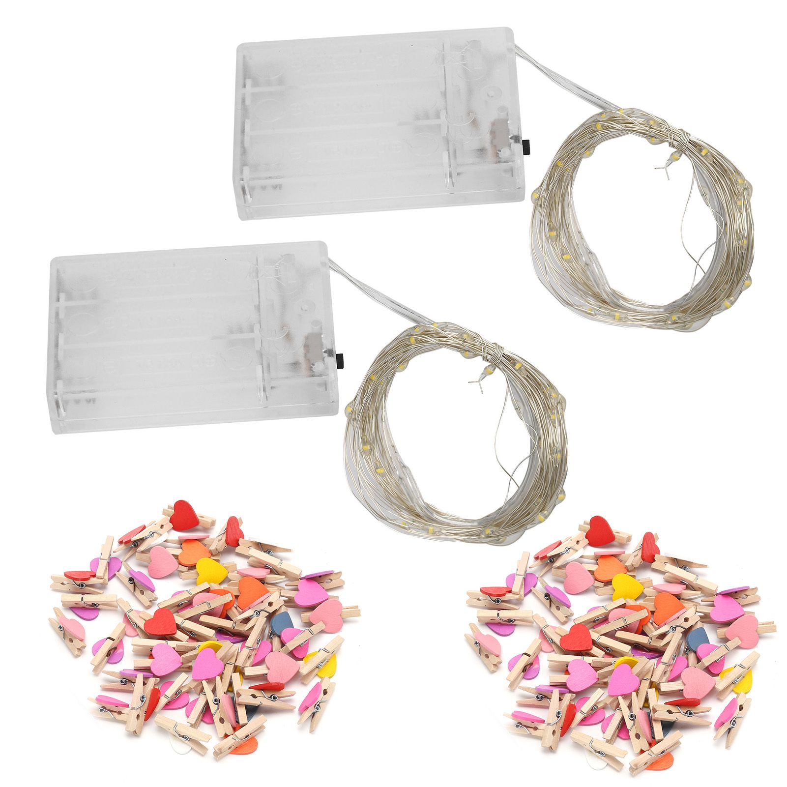 2Pcs 5m 50LED Photo Clip Light String Battery Powered Lamp for Home Party view 4