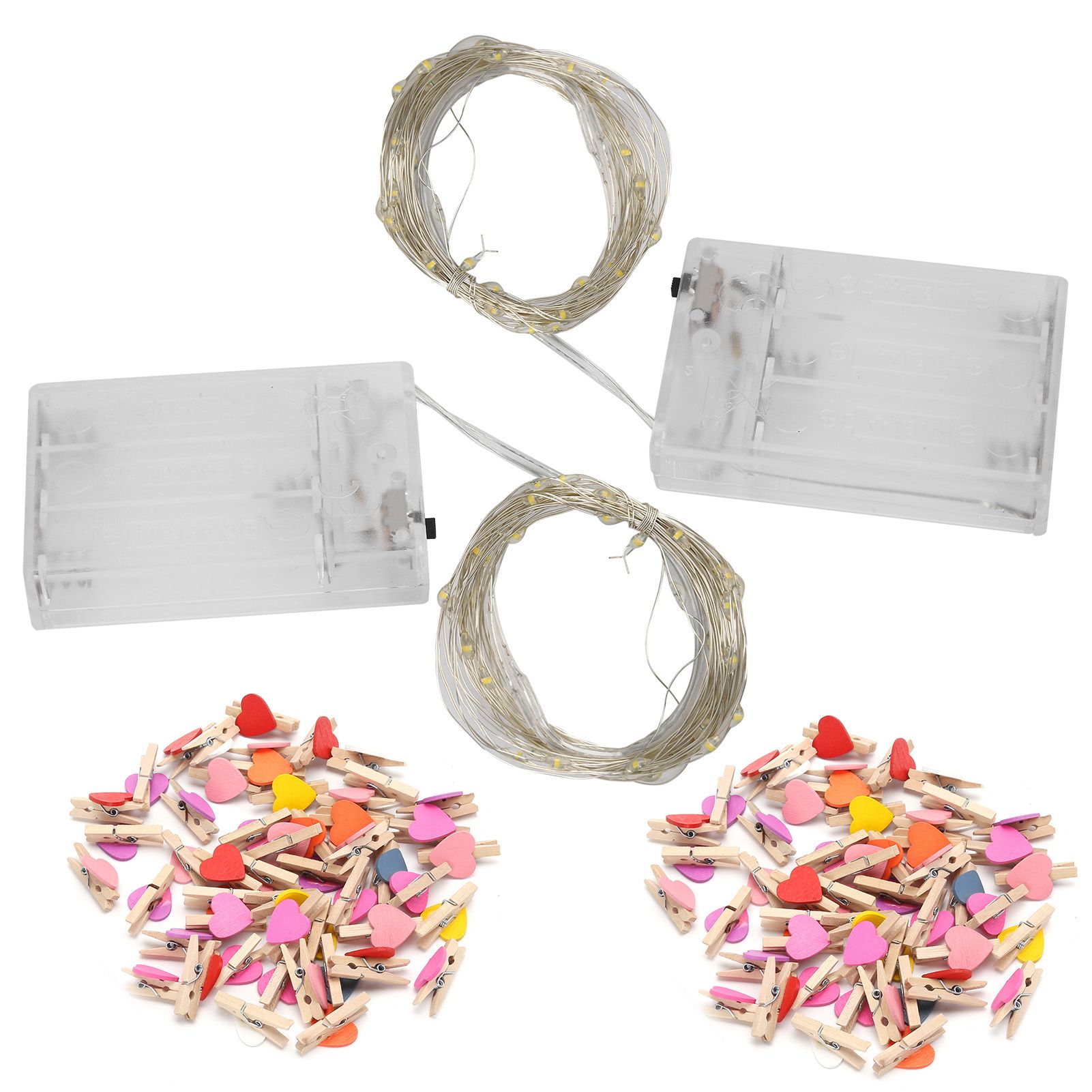 2Pcs 5m 50LED Photo Clip Light String Battery Powered Lamp for Home Party view 5