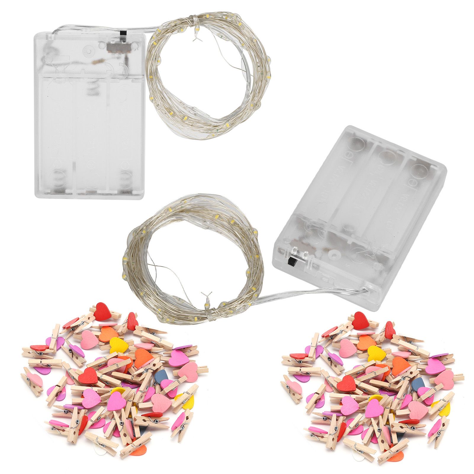 2Pcs 5m 50LED Photo Clip Light String Battery Powered Lamp for Home Party view 7
