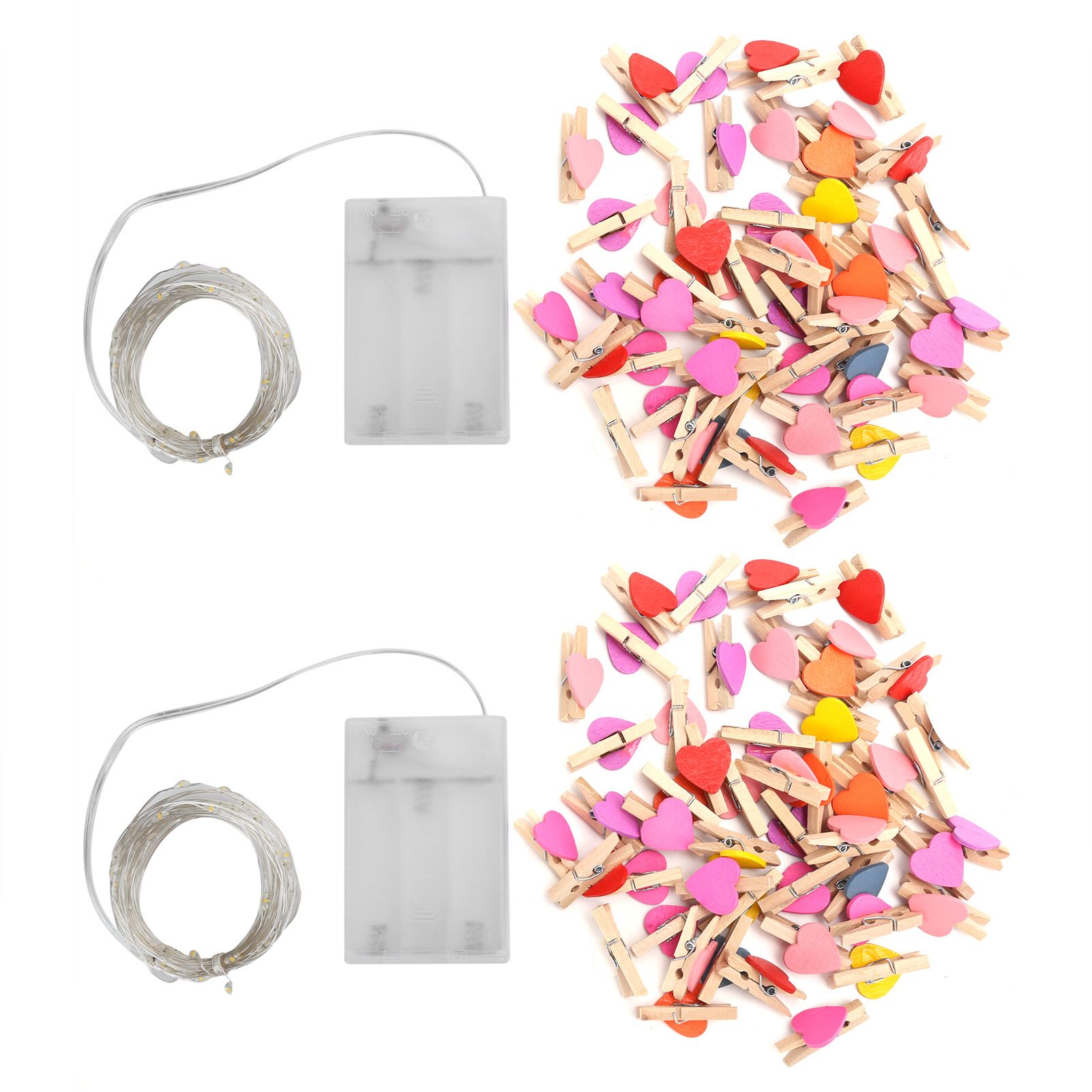 2Pcs 5m 50LED Photo Clip Light String Battery Powered Lamp for Home Party view 8