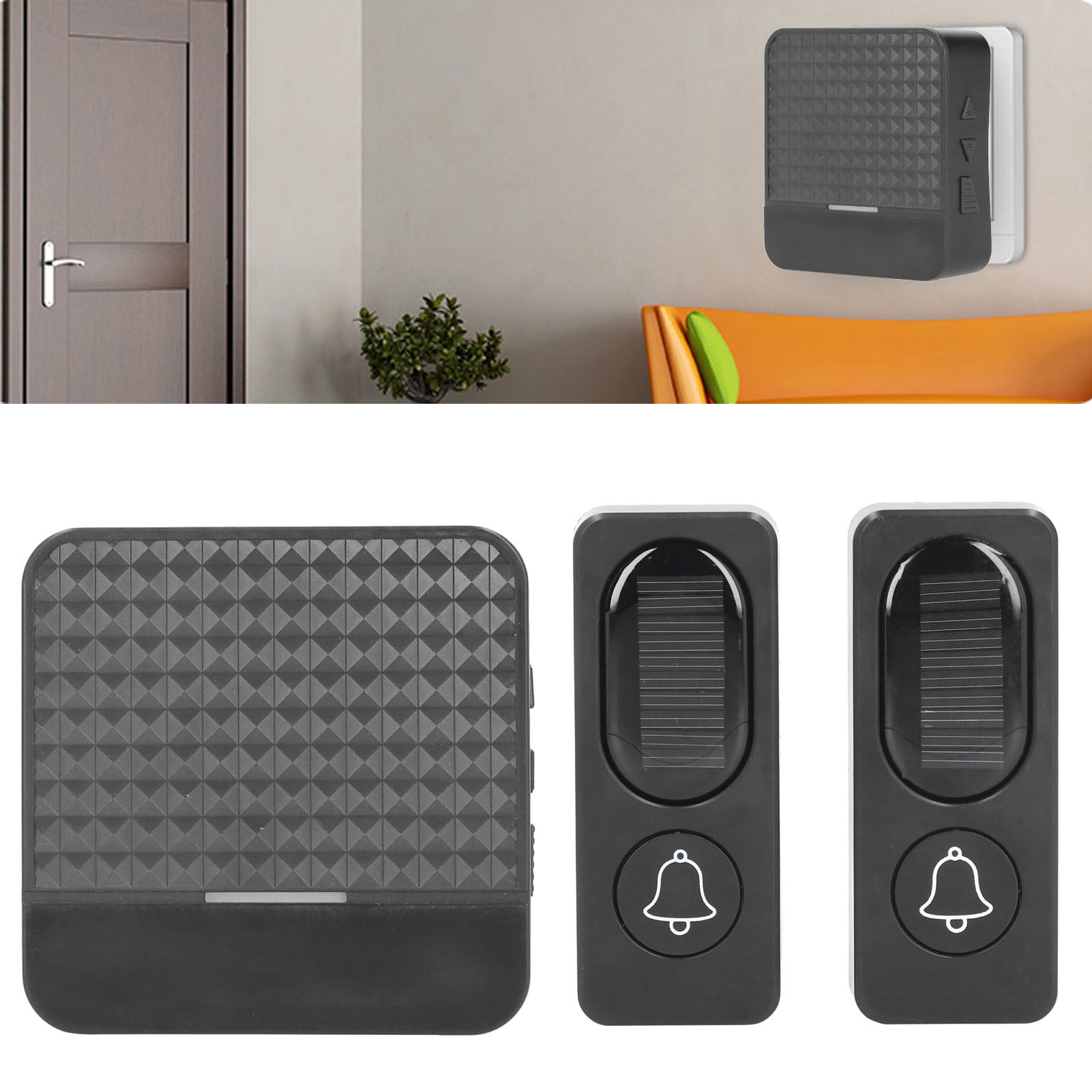 Wireless Door Bell Alarm System Waterproof Solar Electric Doorbell with LED Light view 9
