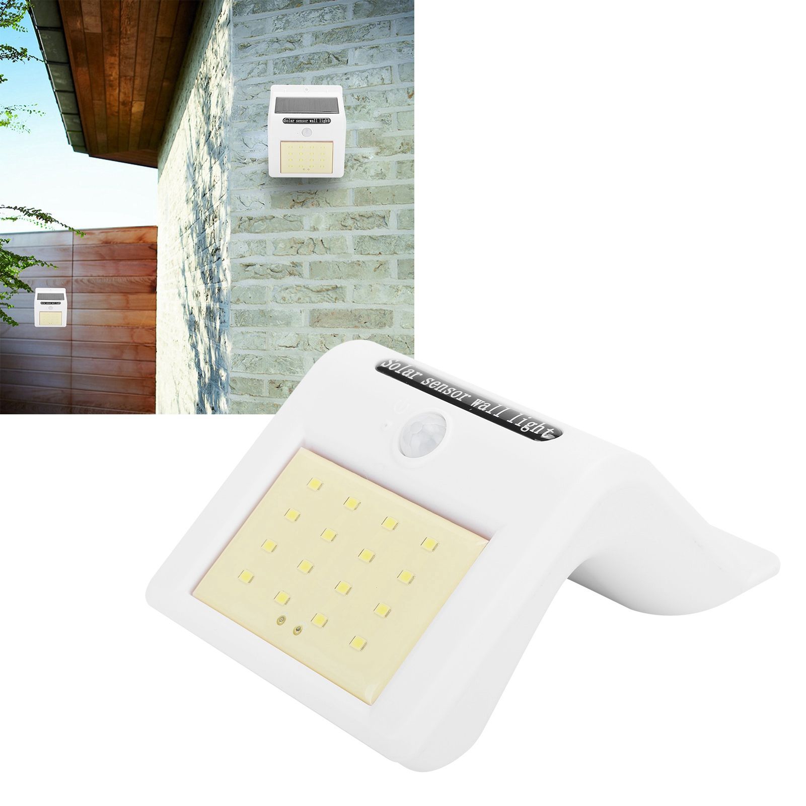 16LED 2 in 1 Courtyard Wall Lamp Human Body and Infrared Induction Outdoor view 10