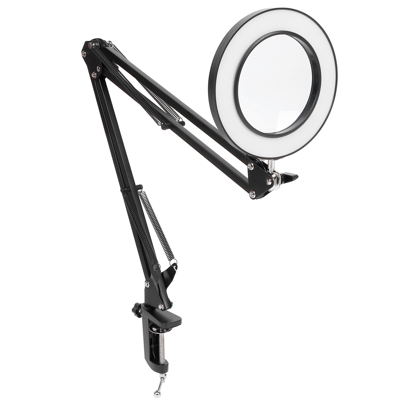 LED 5X Magnifying Lamp with Clamp USB Dimmable Desk Magnifier Light for view 2