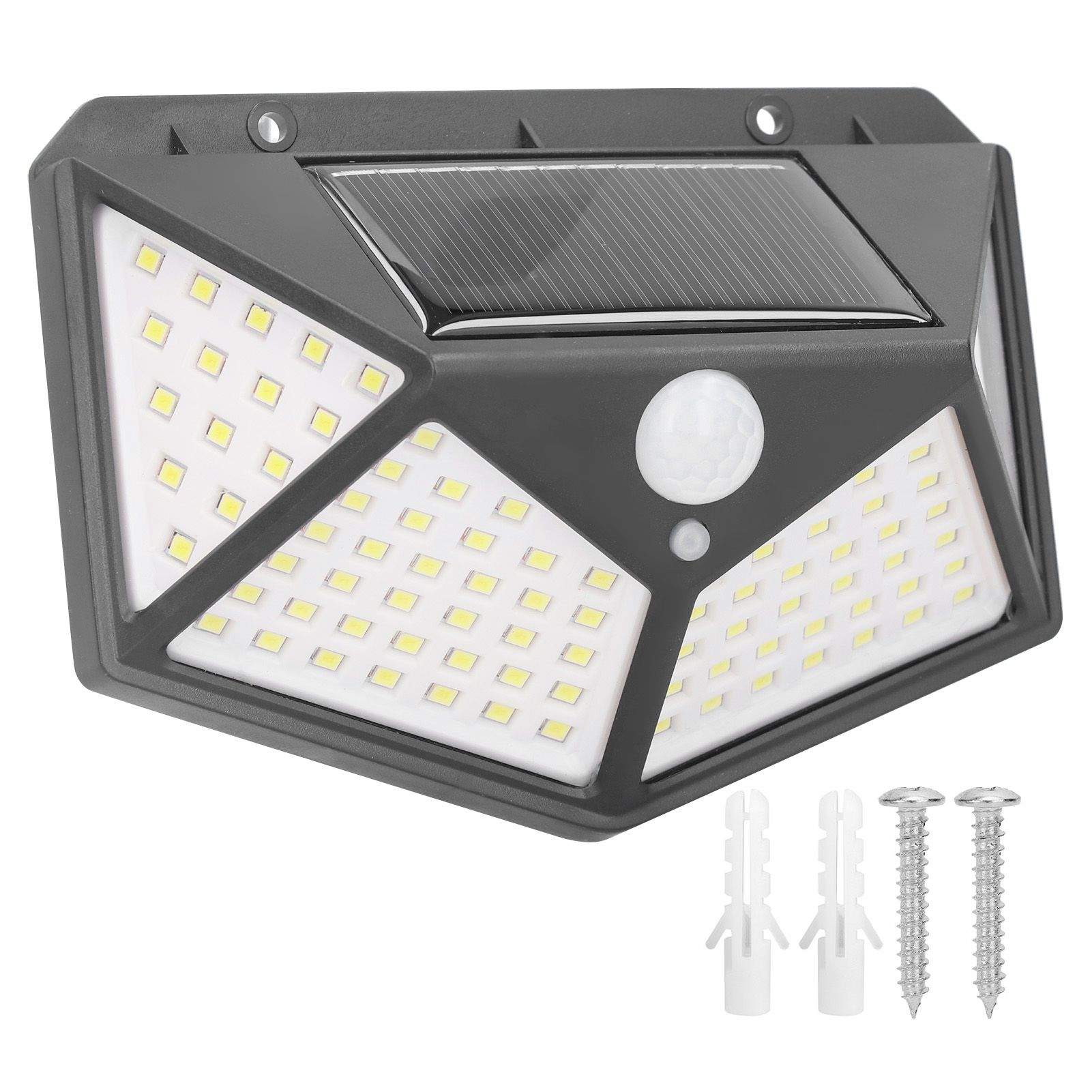 100LED Wall Lamp Solar Powered Human Body Induction Light Waterproof for view 2