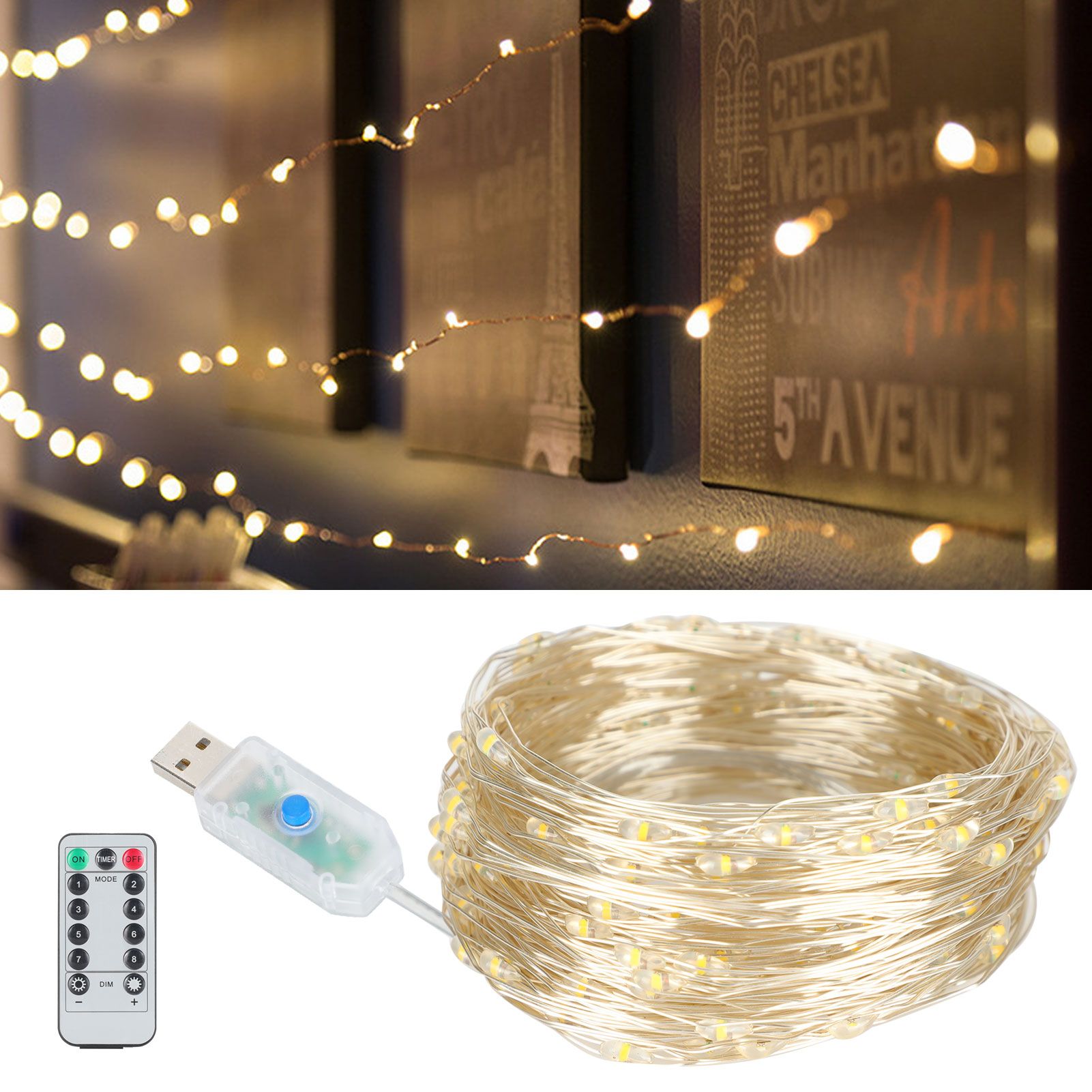 20m 200LED String Lamp Warm White Indoor Outdoor 8 Modes Decorative Light with view 9