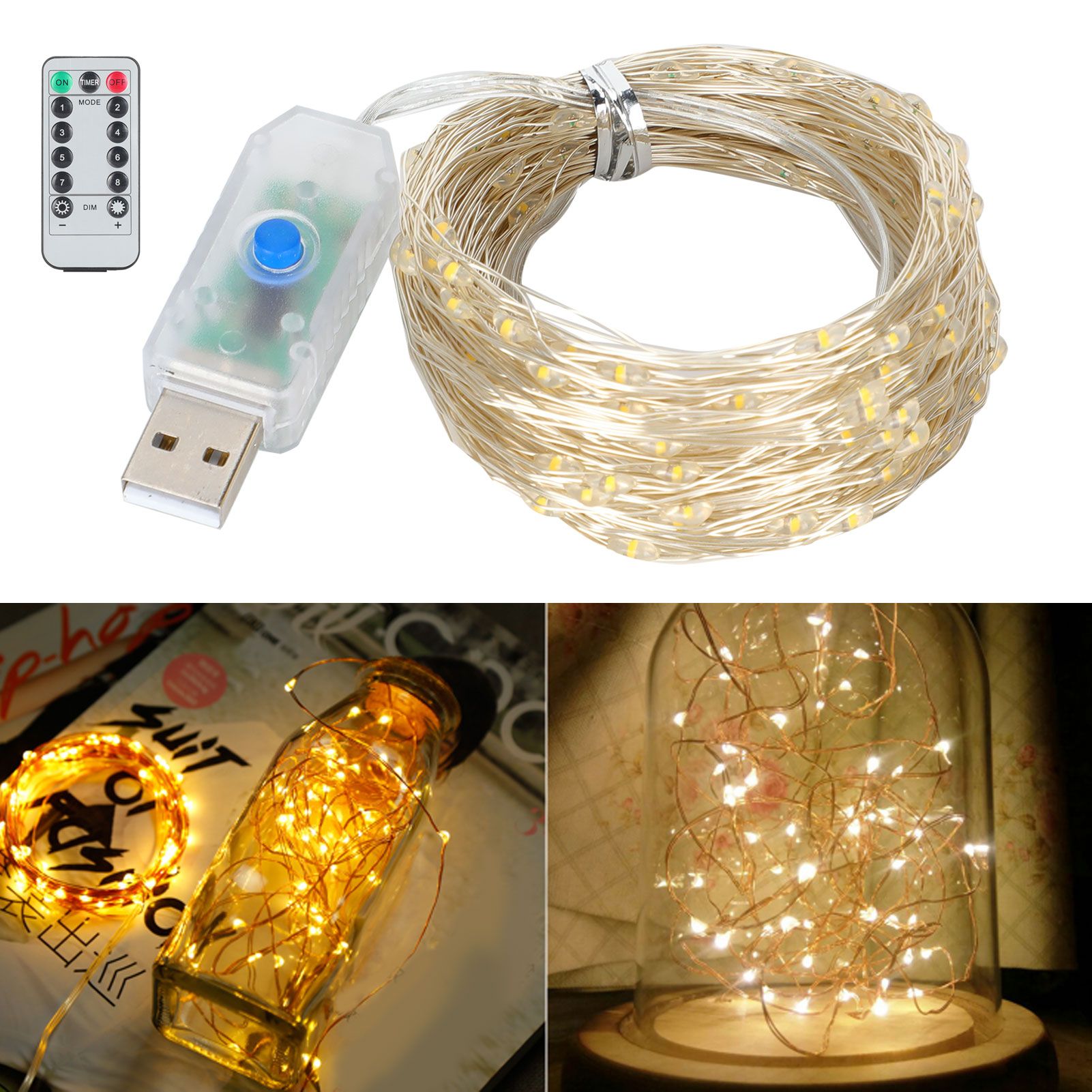 20m 200LED String Lamp Warm White Indoor Outdoor 8 Modes Decorative Light with view 10