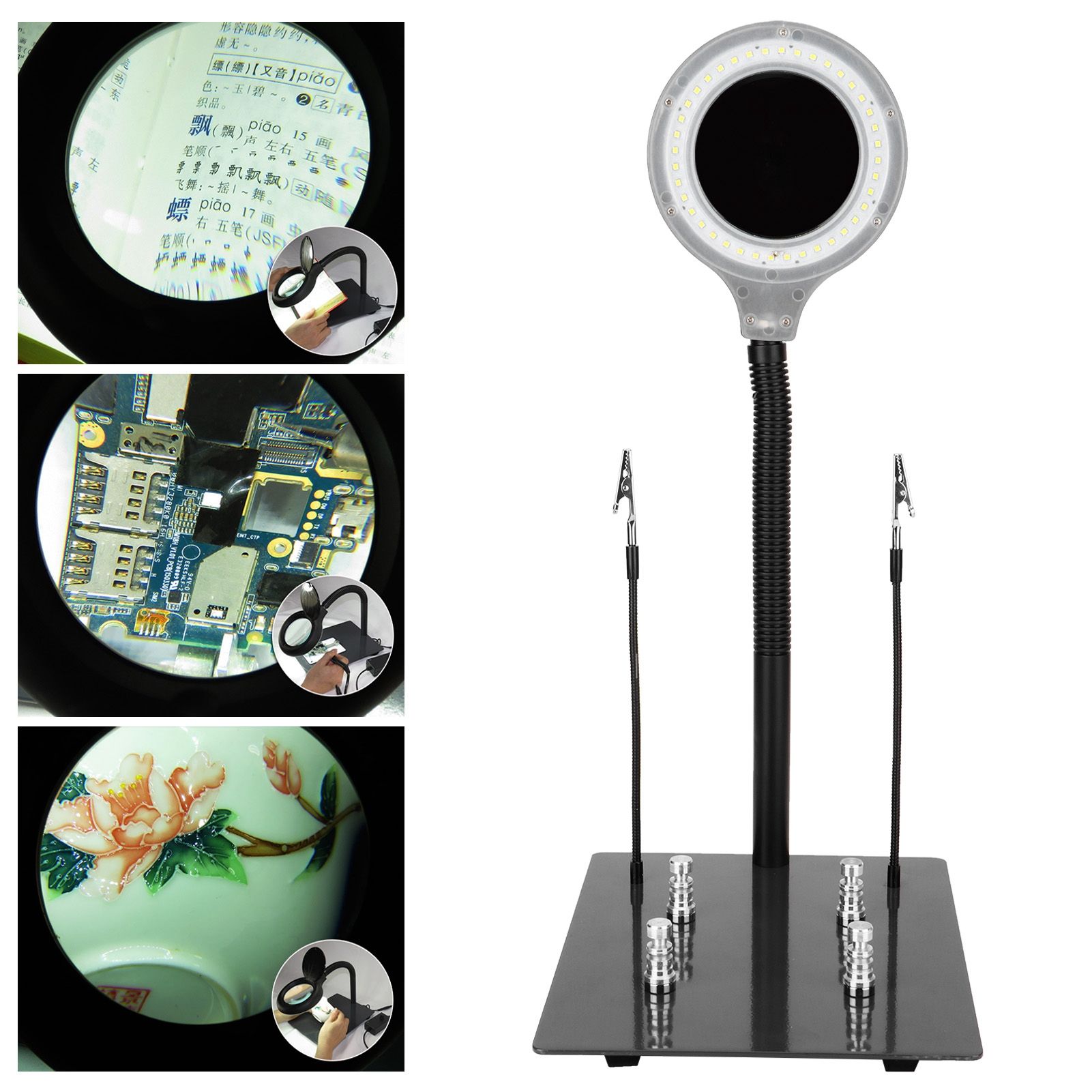 40LED 15X Magnifying Lamp with Adjustable Hose for Jewelery Identification view 10