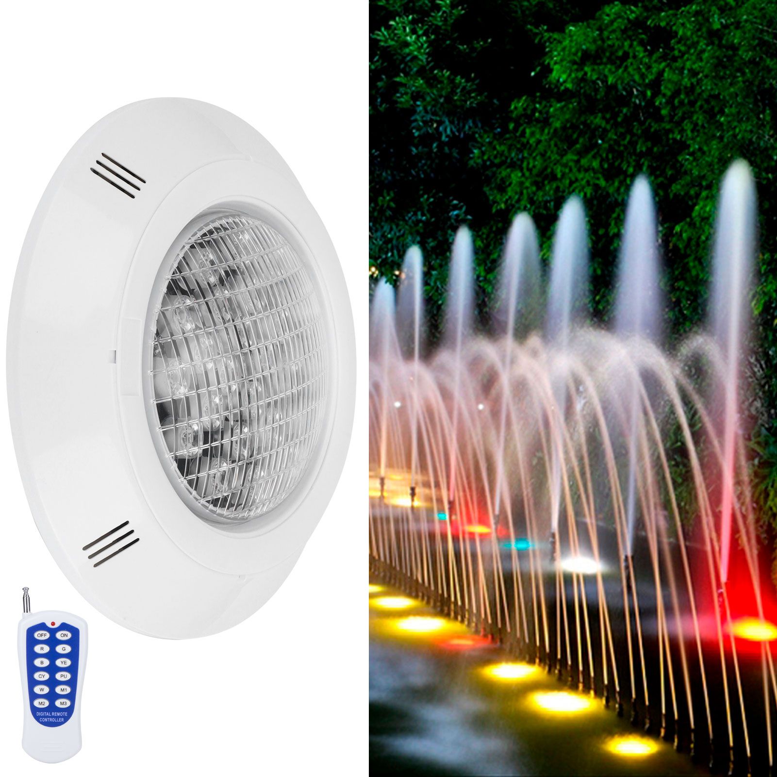 24LED Colorful Swimming Pool Light RGB Underwater Light AC12V 24W Waterproof view 9