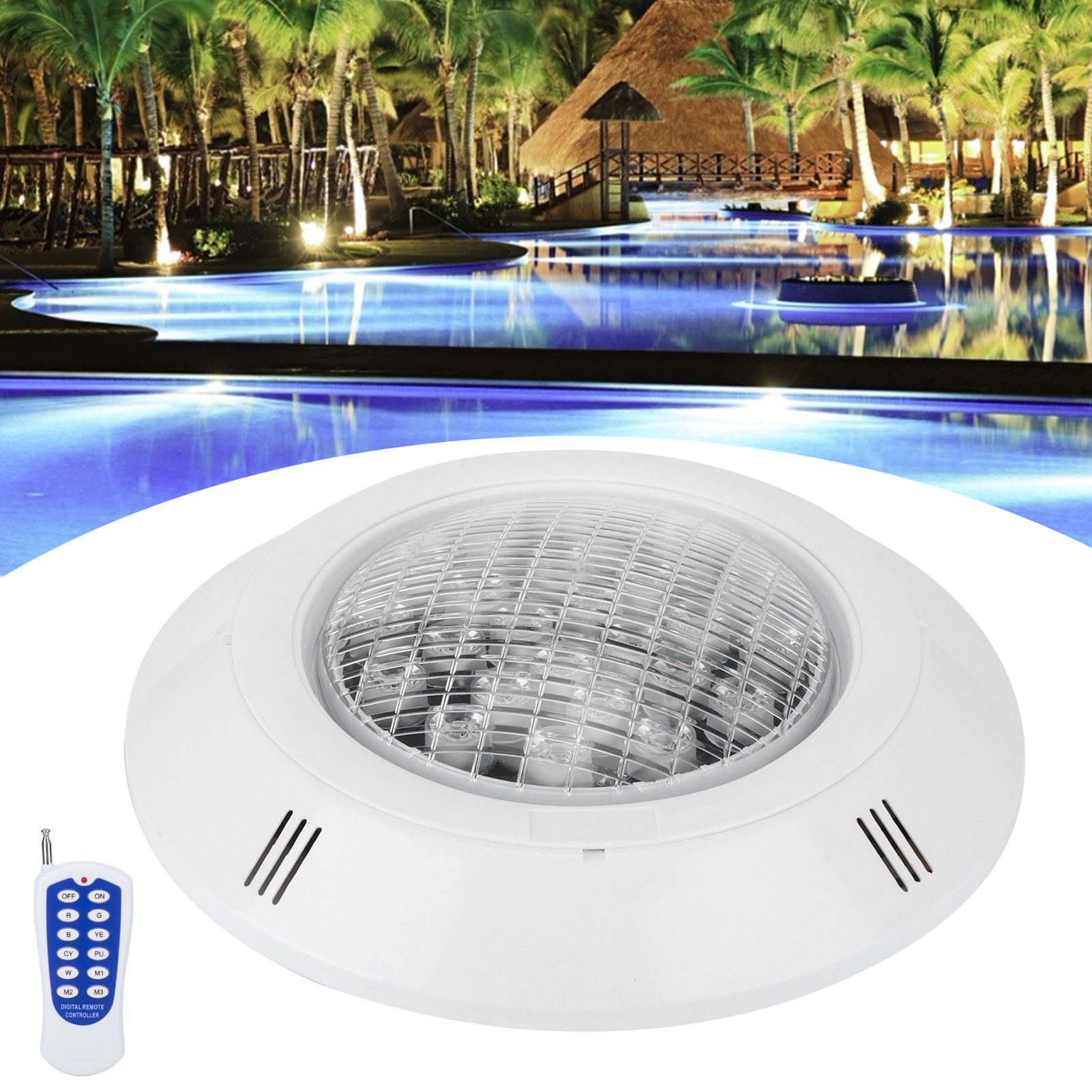 24LED Colorful Swimming Pool Light RGB Underwater Light AC12V 24W Waterproof view 10