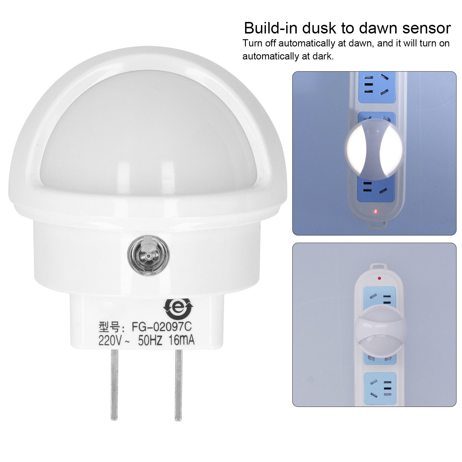 LED Intelligent Light Sensor Night Light 360 Degrees Rotation Plugin Nightlight CN view 12