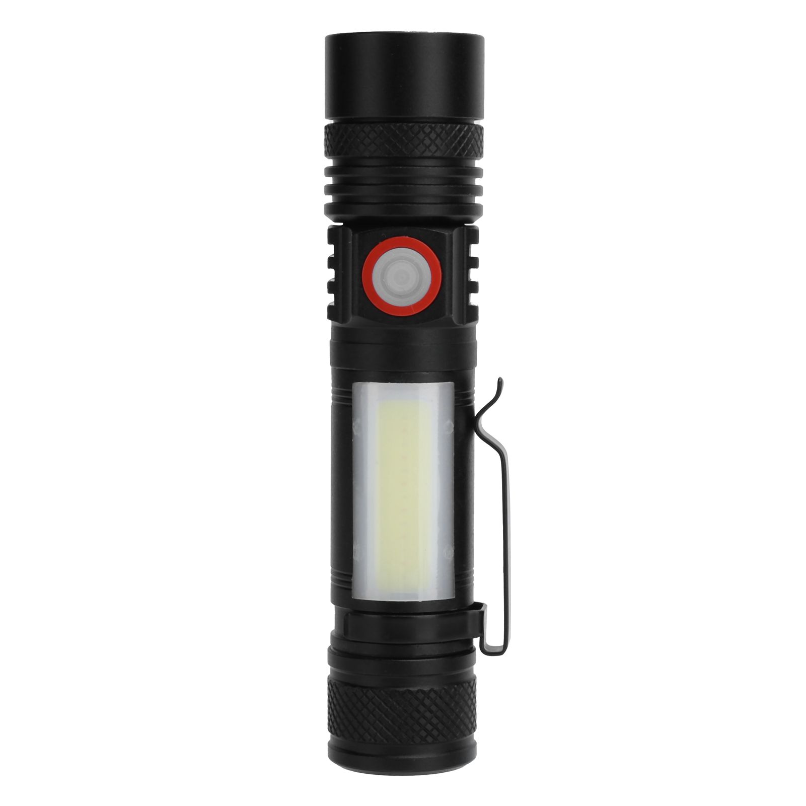 T6+COB Electric Torch Telescopic Zoom Powerful Flashlight Dual Light Sources view 2