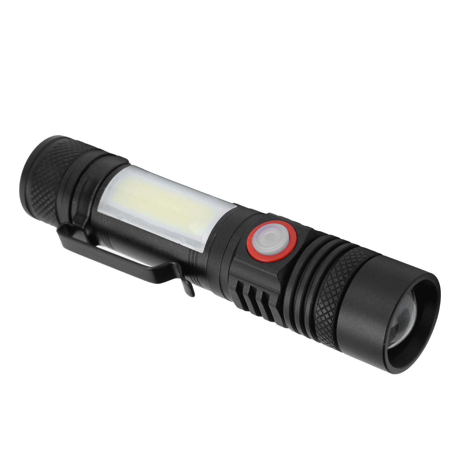 T6+COB Electric Torch Telescopic Zoom Powerful Flashlight Dual Light Sources view 7