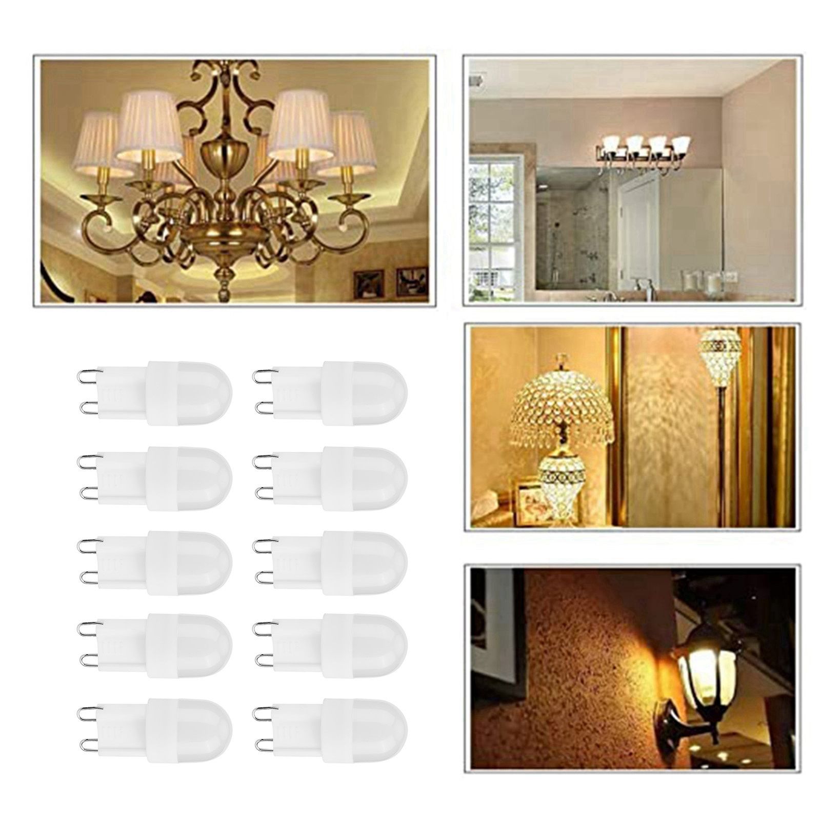 10Pcs G9 Base LED Light Bulbs 1.5W Bi Pin Bulb for Chandelier Ceiling Light view 9